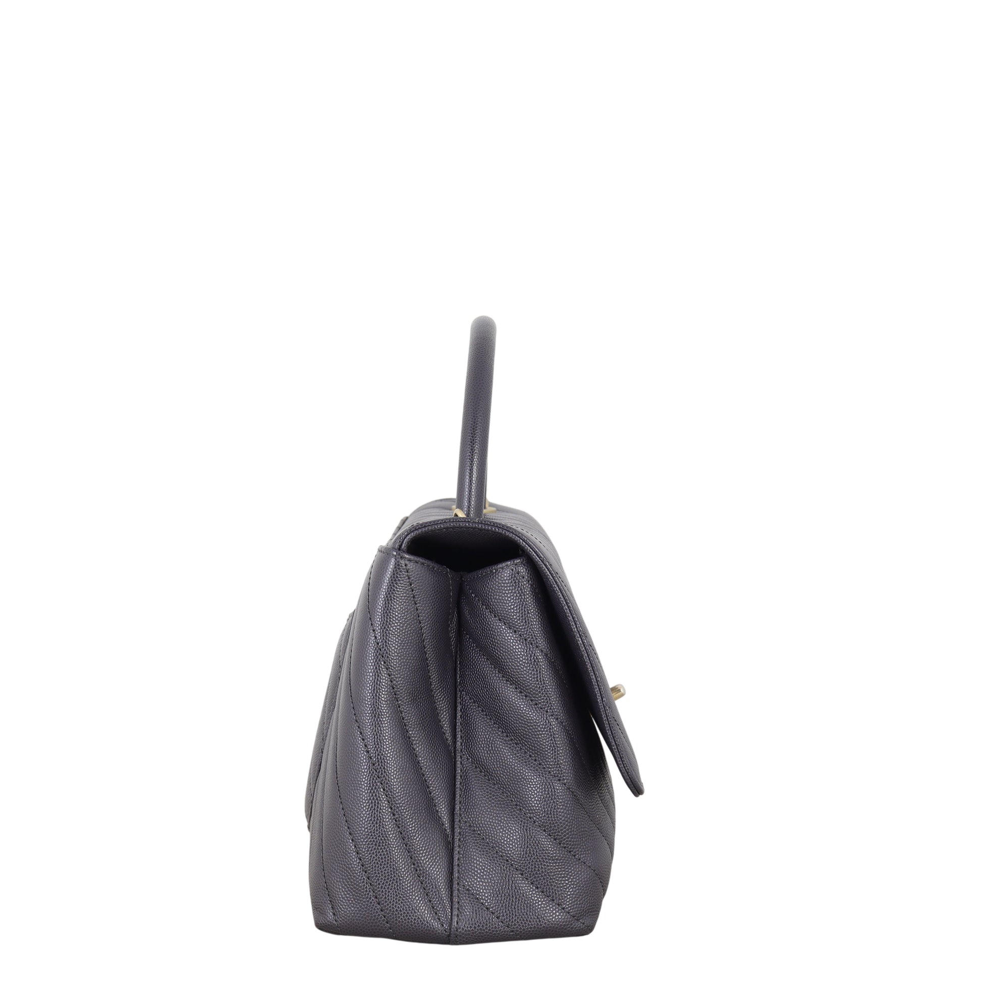 Chanel Coco Top Handle Bag Chevron Quilted Medium Crossbody Bag