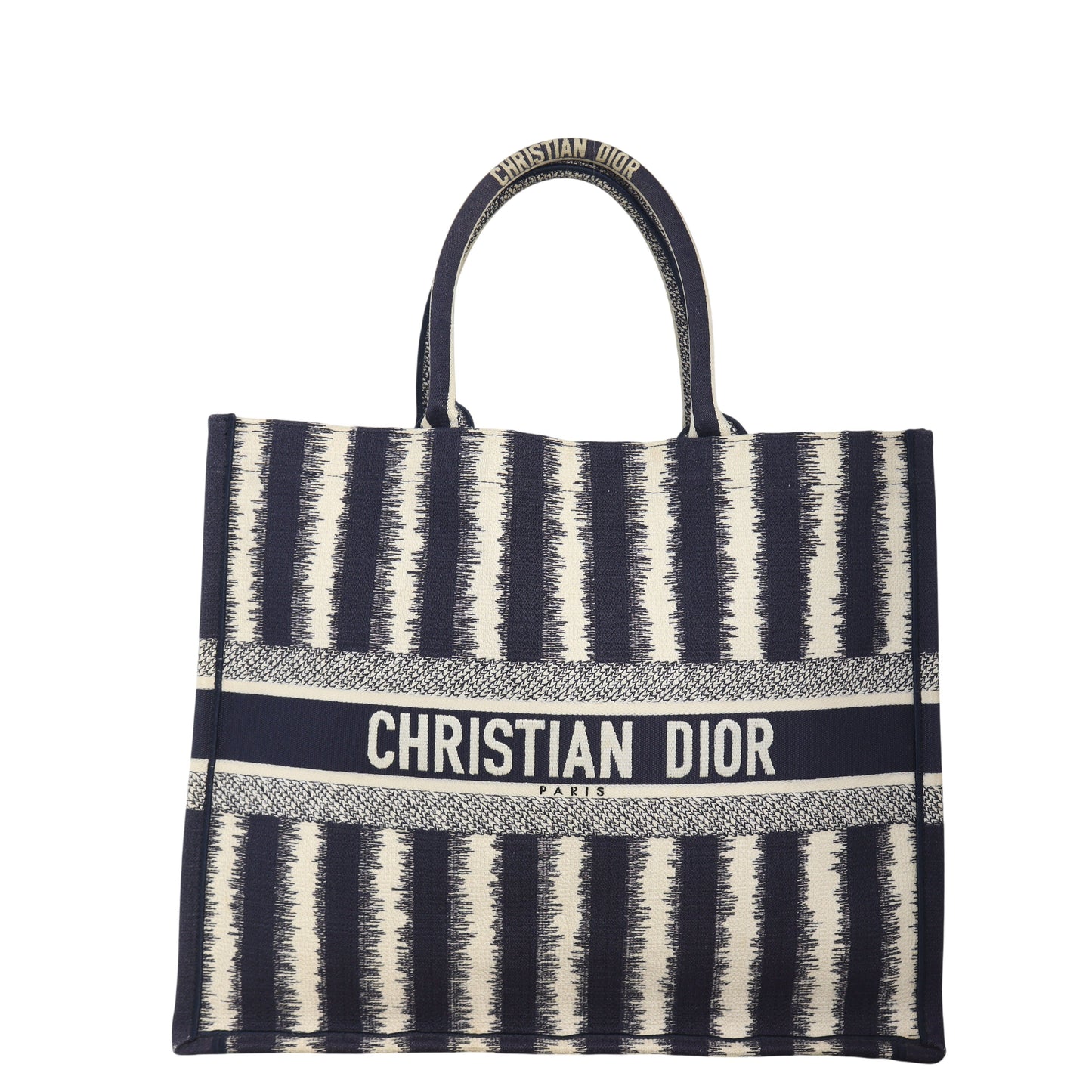 Dior Tote Bag Book Tote Striped Canvas Large