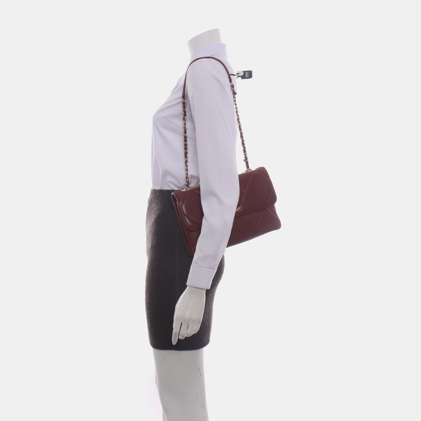 Chanel Trendy CC Flap Lambskin Burgundy Leather Crossbody Bag