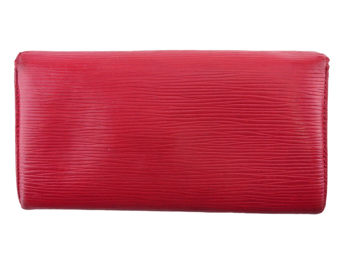 Louis Vuitton Long Purse Portefeuille Sarah Red Silver Wallet Case C4132