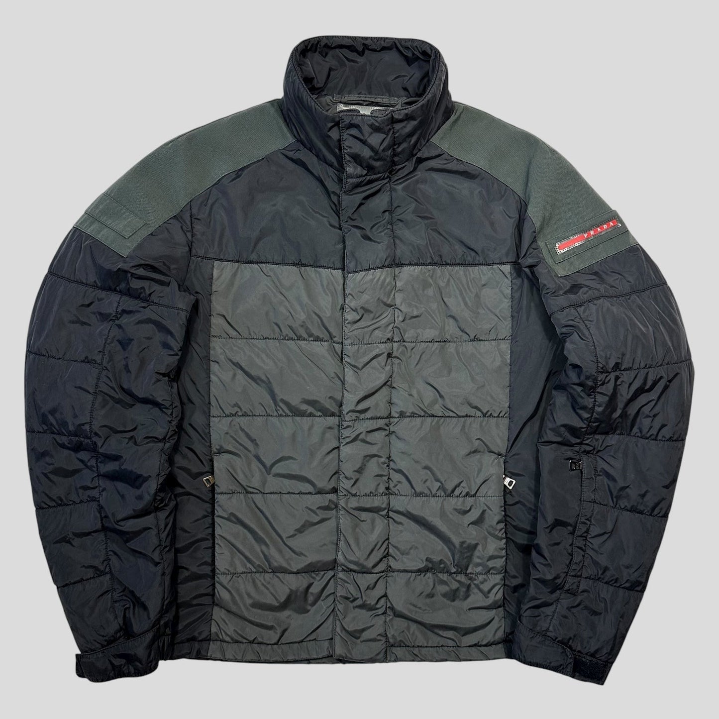 Prada Handbag Sport Panelled Technical Puffer Jacket - L Nylon