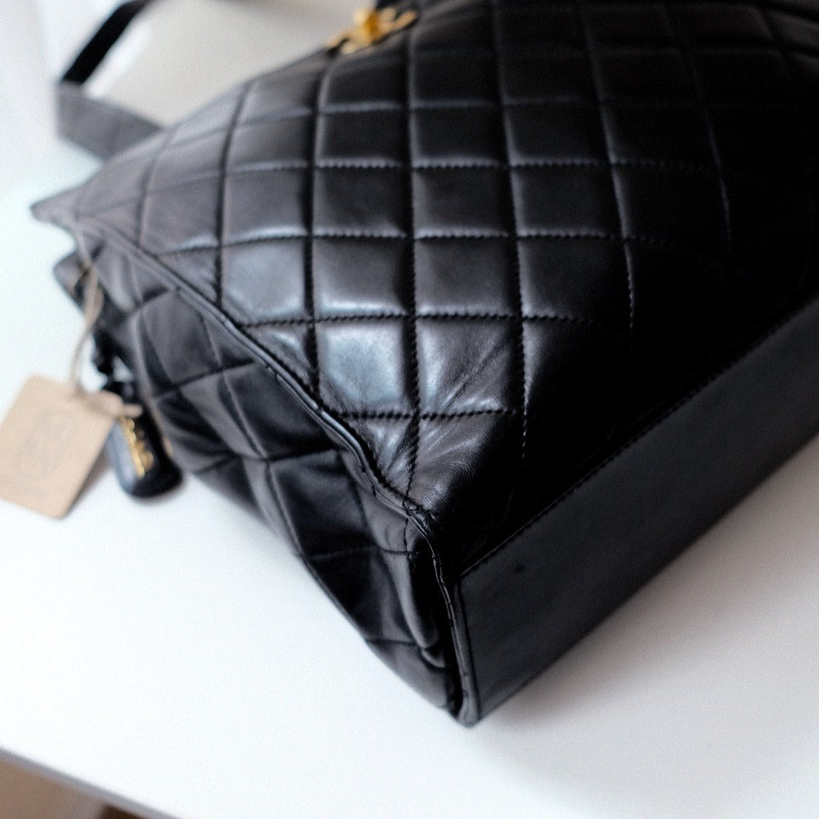 Chanel   quilted lambskin tote bag