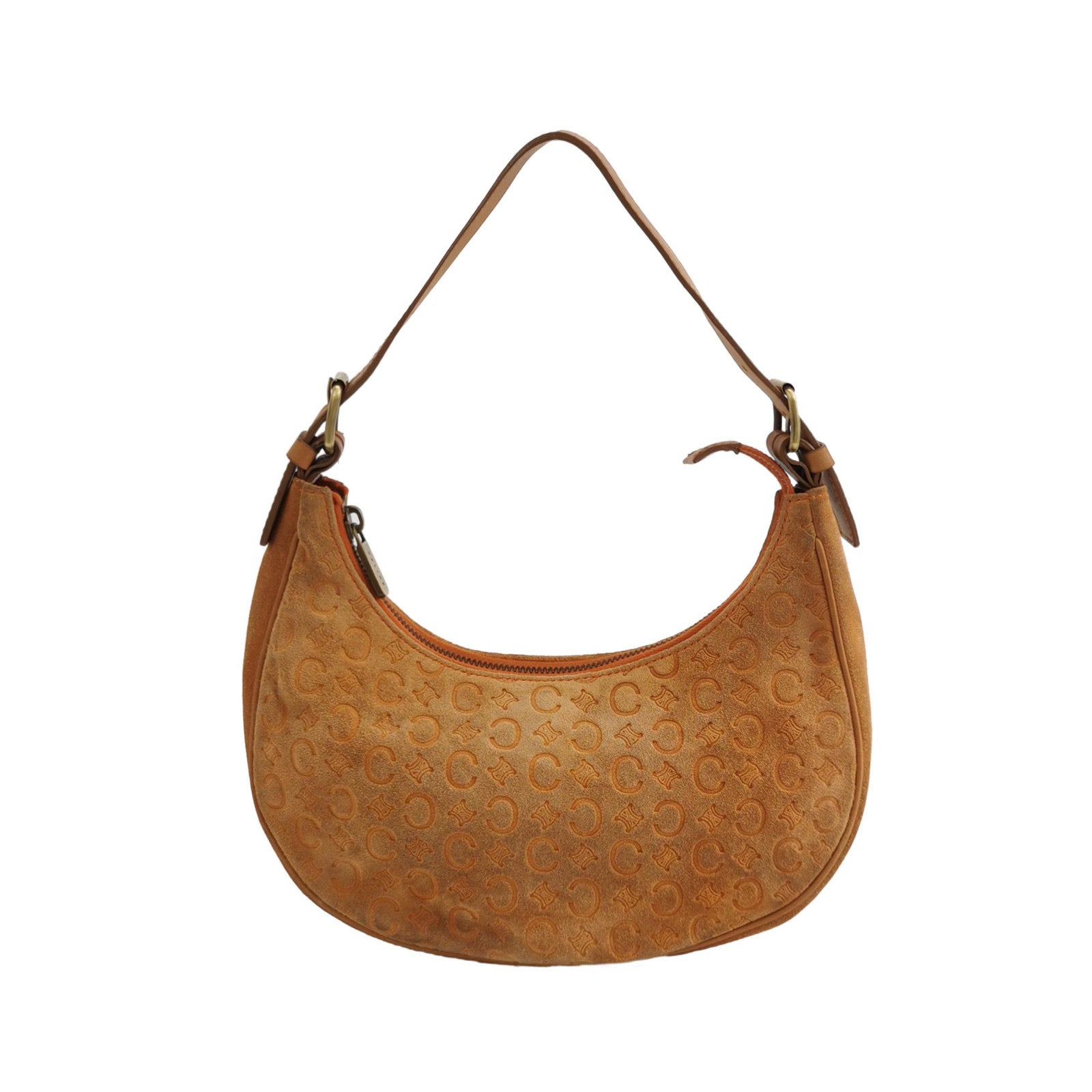Celine Ava Hobo Pumpkin Camel Shoulder Bag Leather Suede Shoes