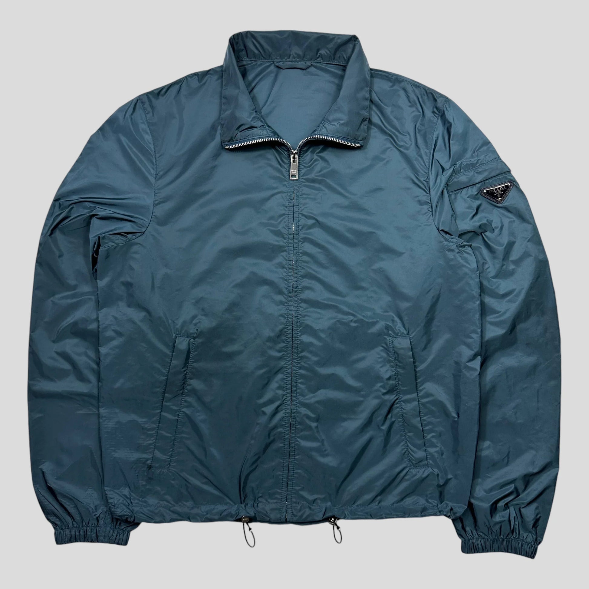 Prada Handbag Milano Metallic Teal Windbreaker - M