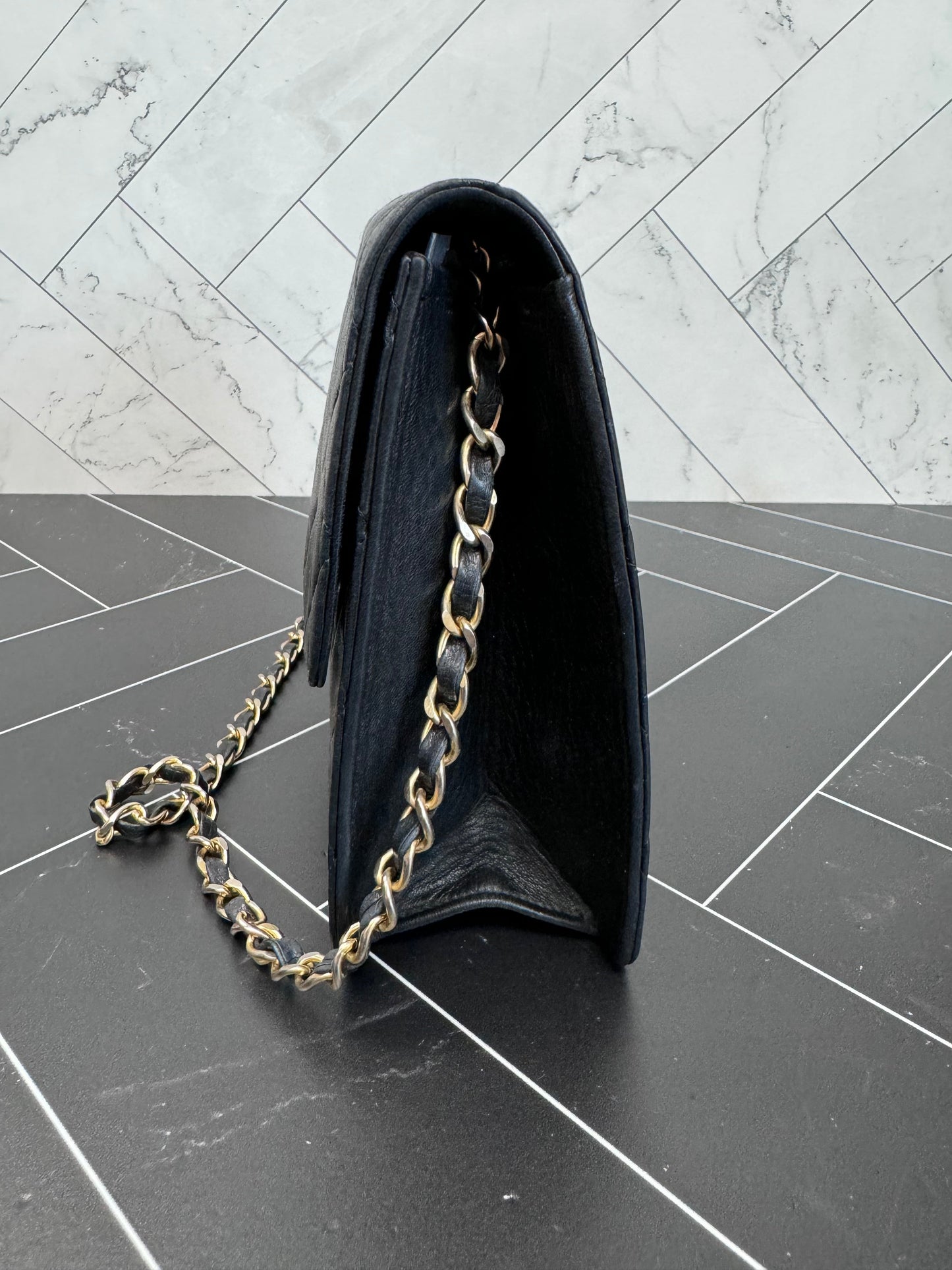 Chanel   Black Lambskin Medium Single Flap