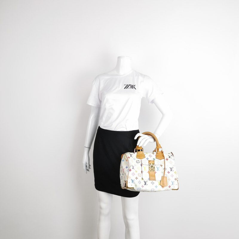 Louis Vuitton x Takashi Murakami Speedy 30 White Multicolor Handbag Multicolor 1