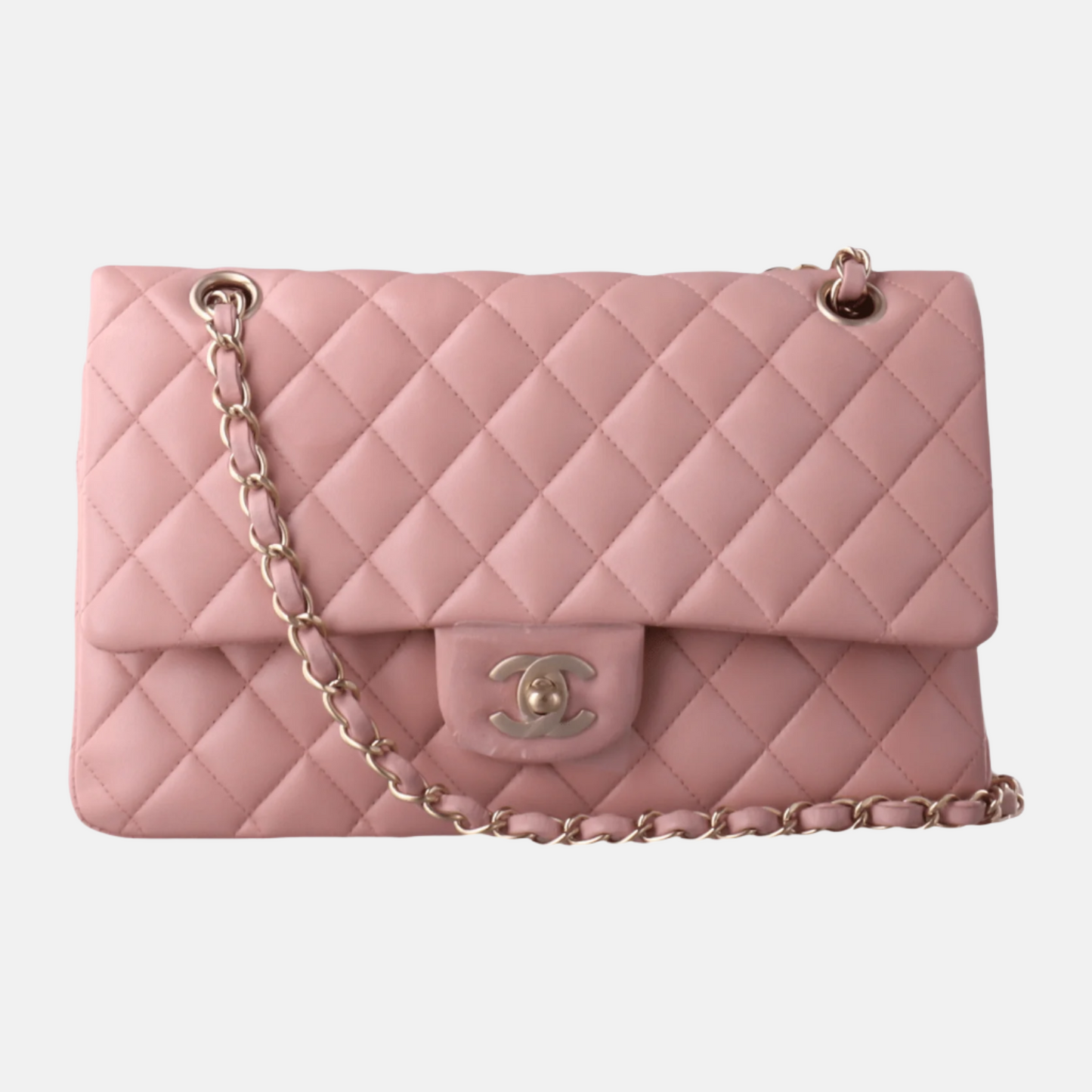 Chanel Timeless Classic Flap Cherry Blossom Lambskin Pink Gold Leather Handbag