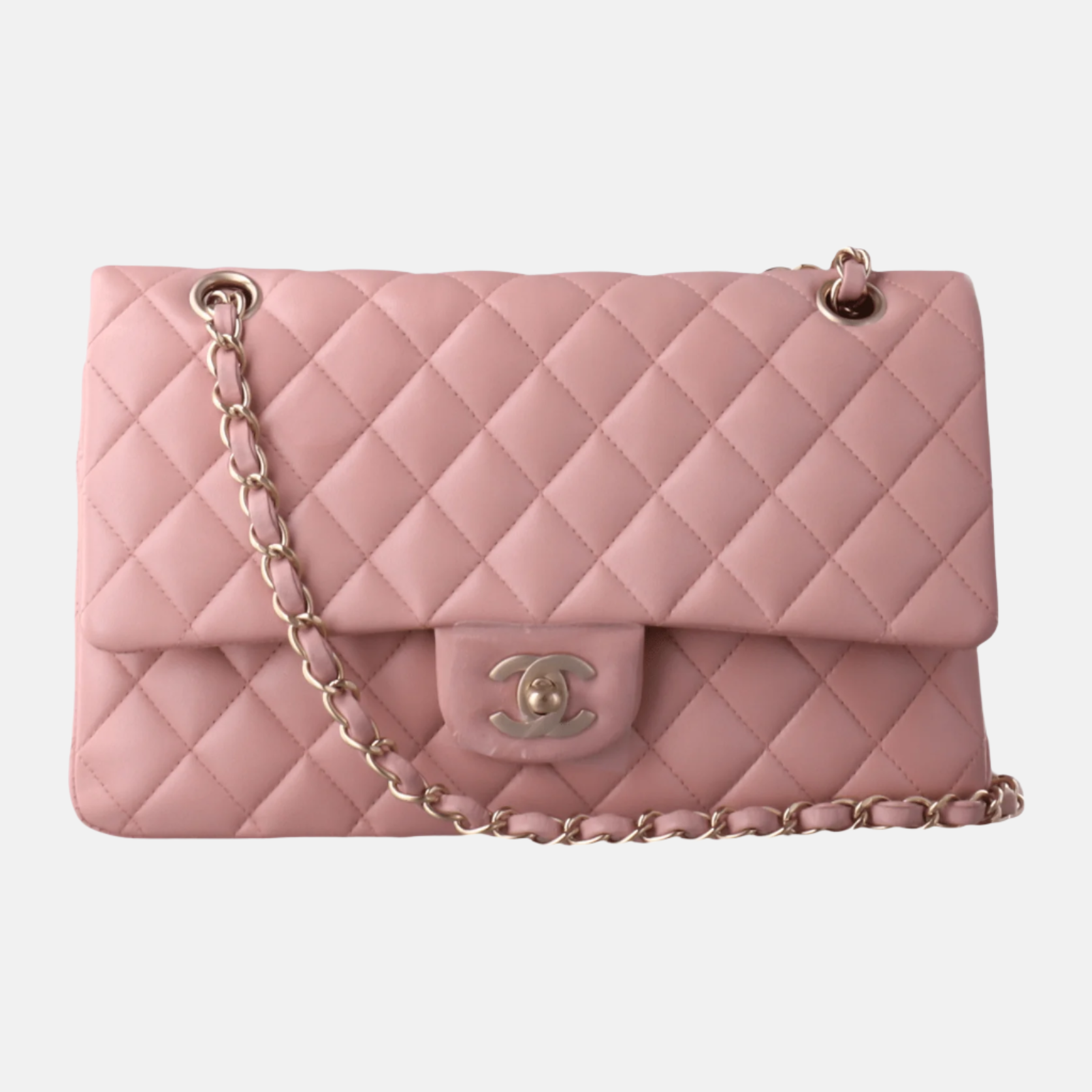 Chanel Timeless Classic Flap Cherry Blossom Lambskin Pink Gold Leather Handbag