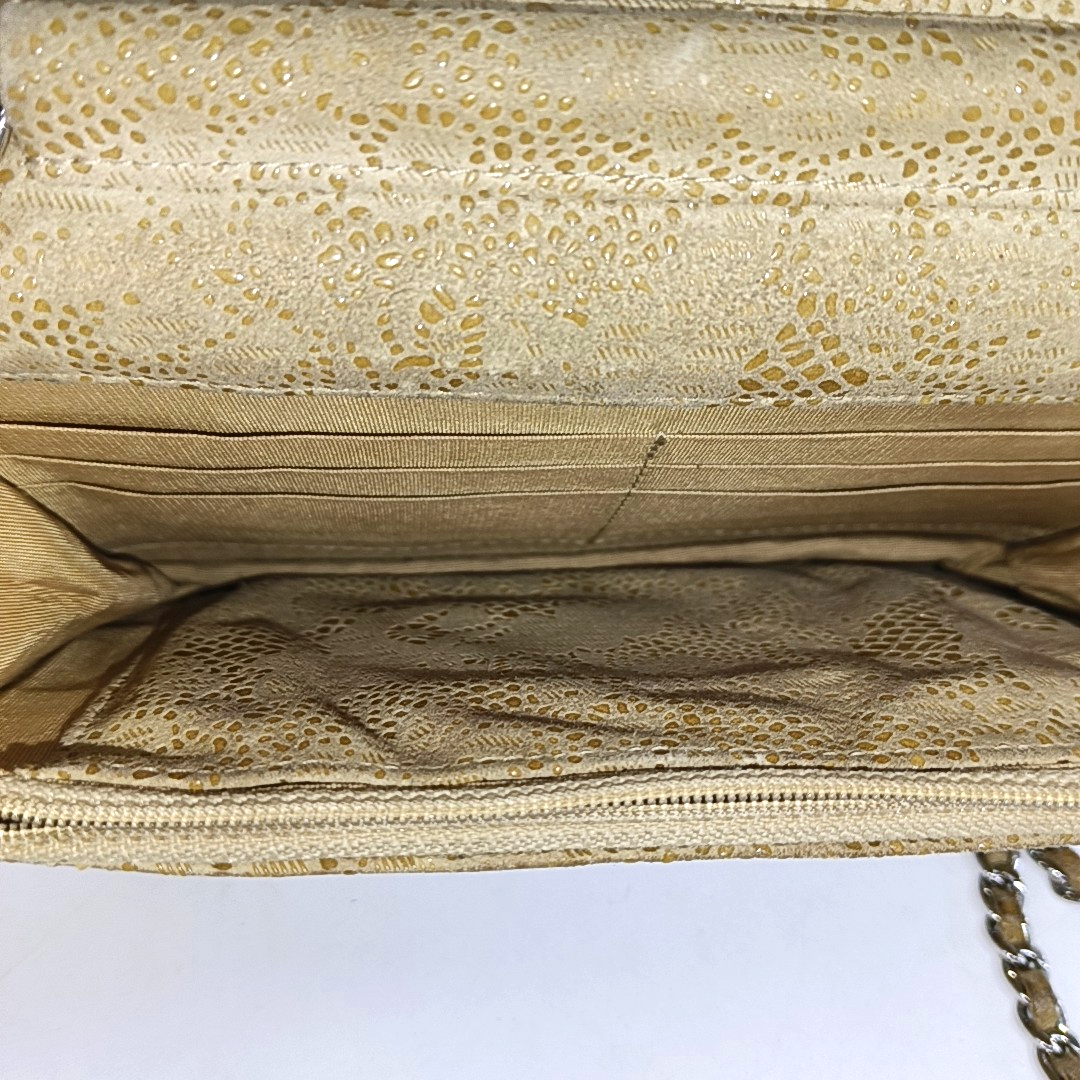 Chanel Wallet on Chain Beige Suede Lace Over Effect, 2013-2014