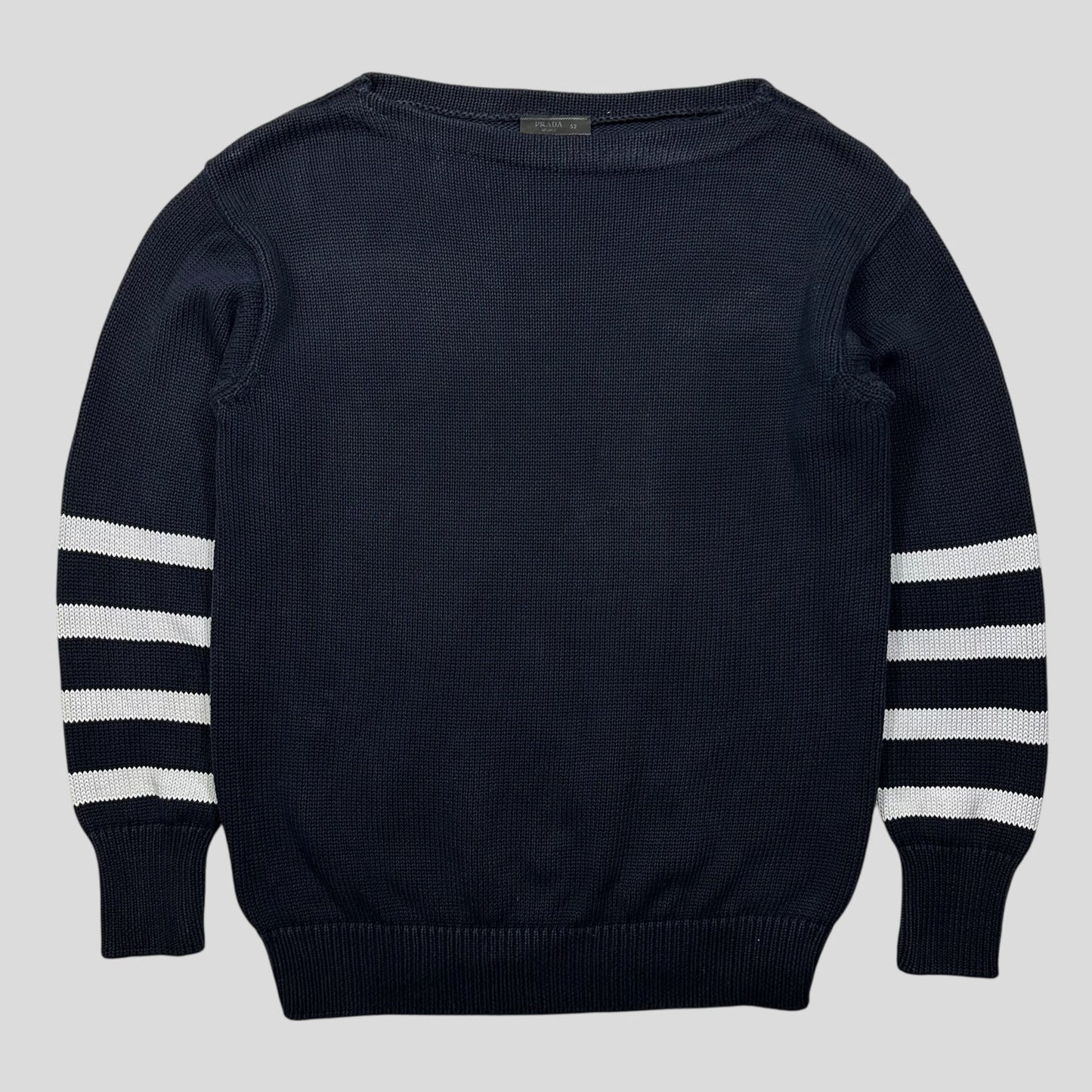 Prada Handbag Milano Chunky Striped Knit Jumper - M