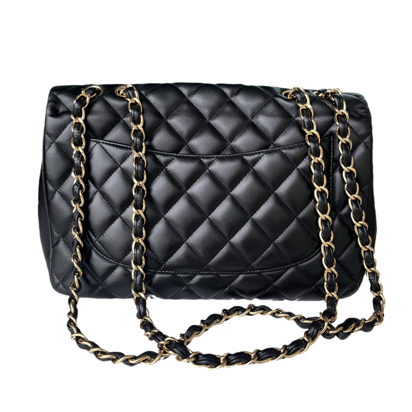Chanel Timeless Classic Flap Jumbo Hardware Black Gold Handbag