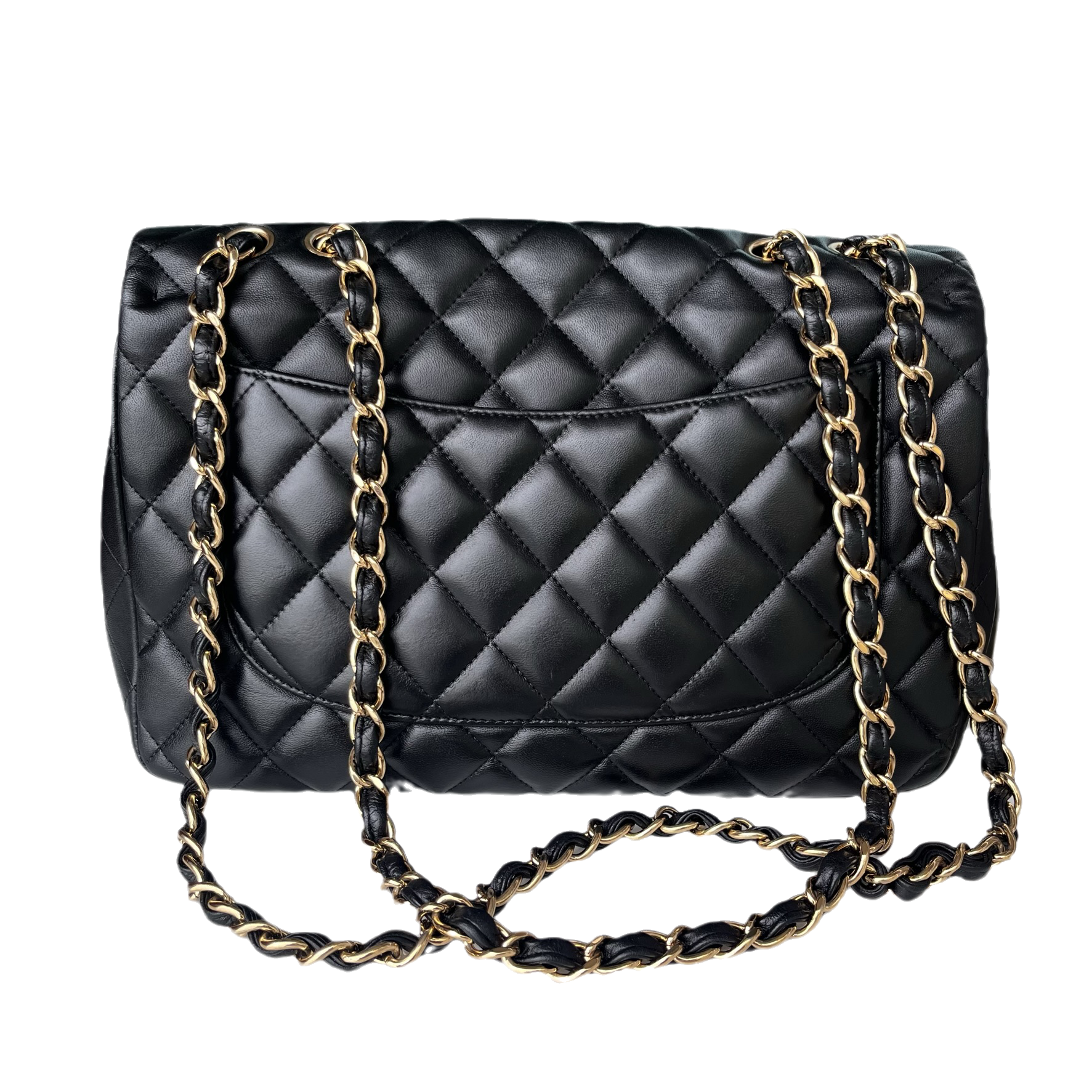 Chanel Timeless Classic Flap Jumbo Hardware Black Gold Handbag
