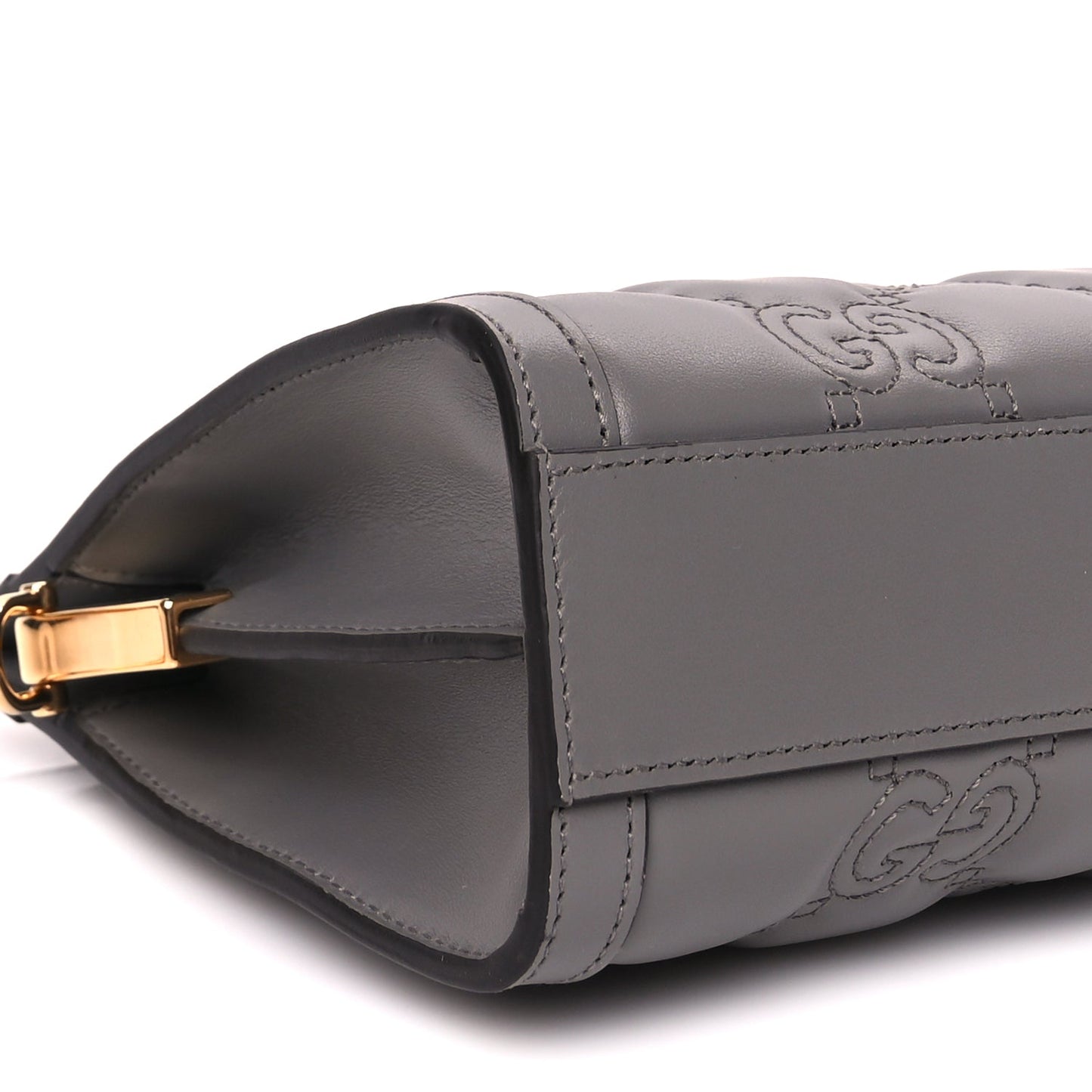 Gucci Calfskin GG Matelasse Small Slim Chain Shoulder Bag Dusty Grey
