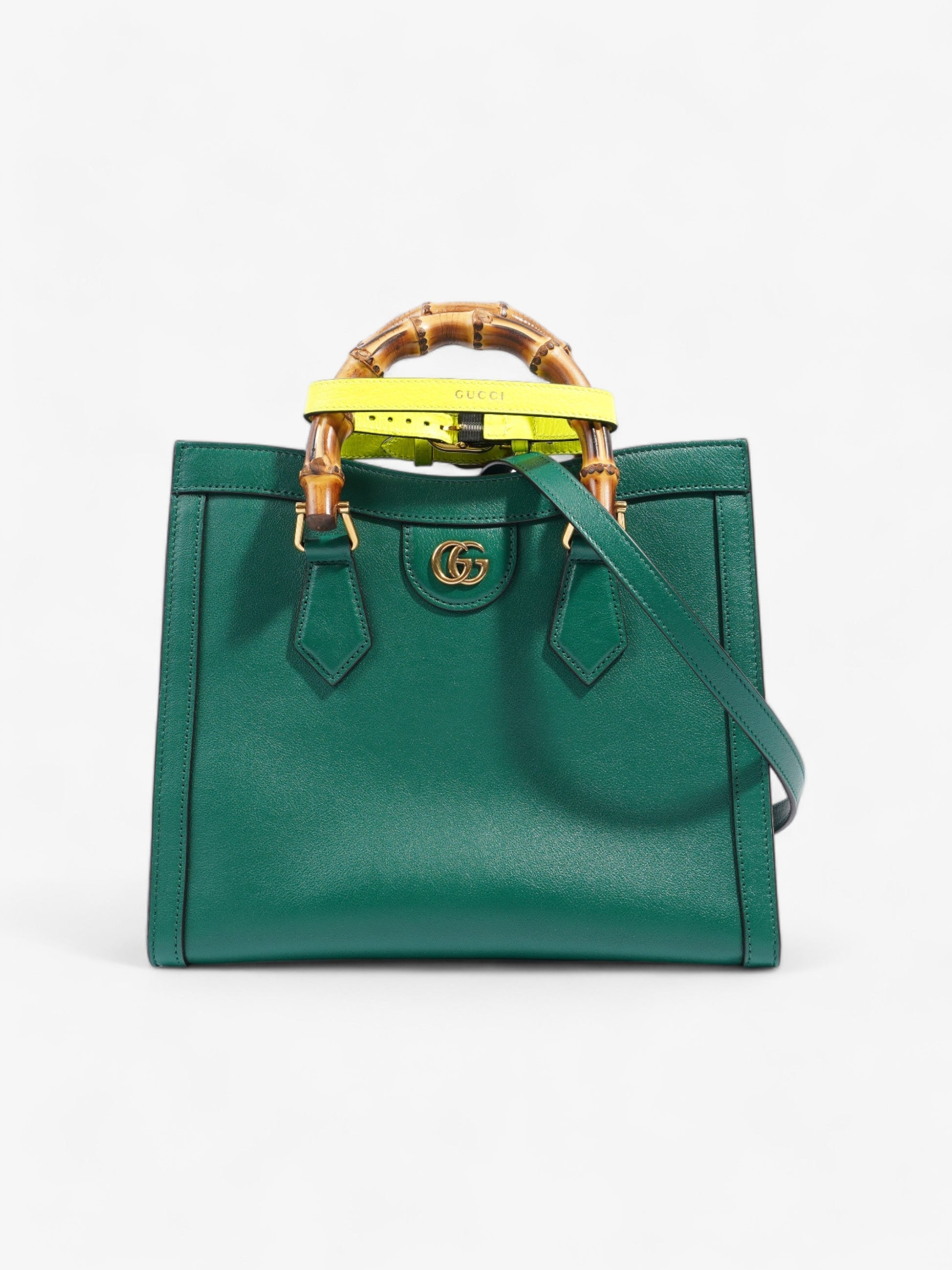 Gucci Diana Tote Leather Green Tote Bag