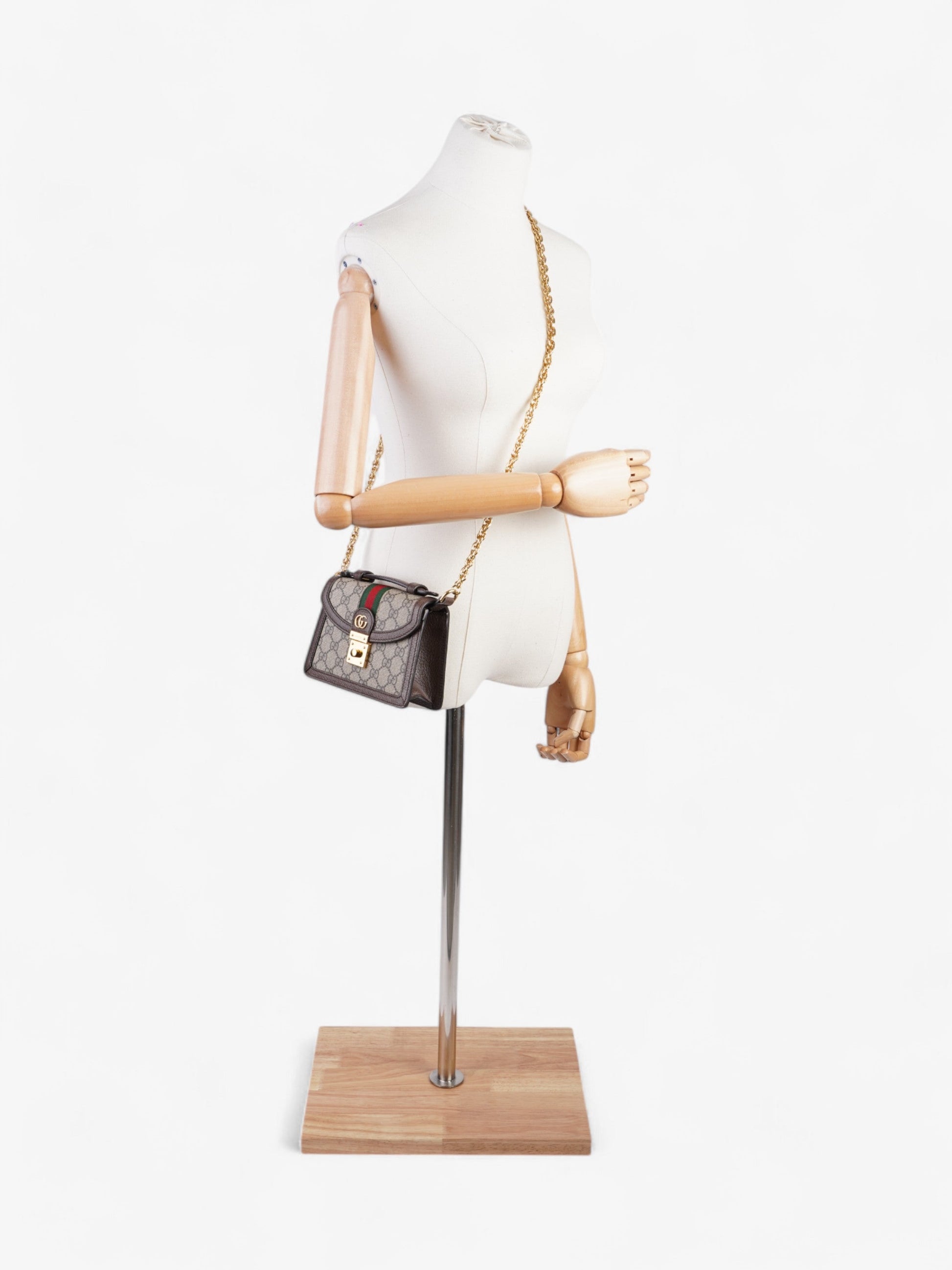 Gucci Ophidia Supreme Crossbody Bag Canvas Brown