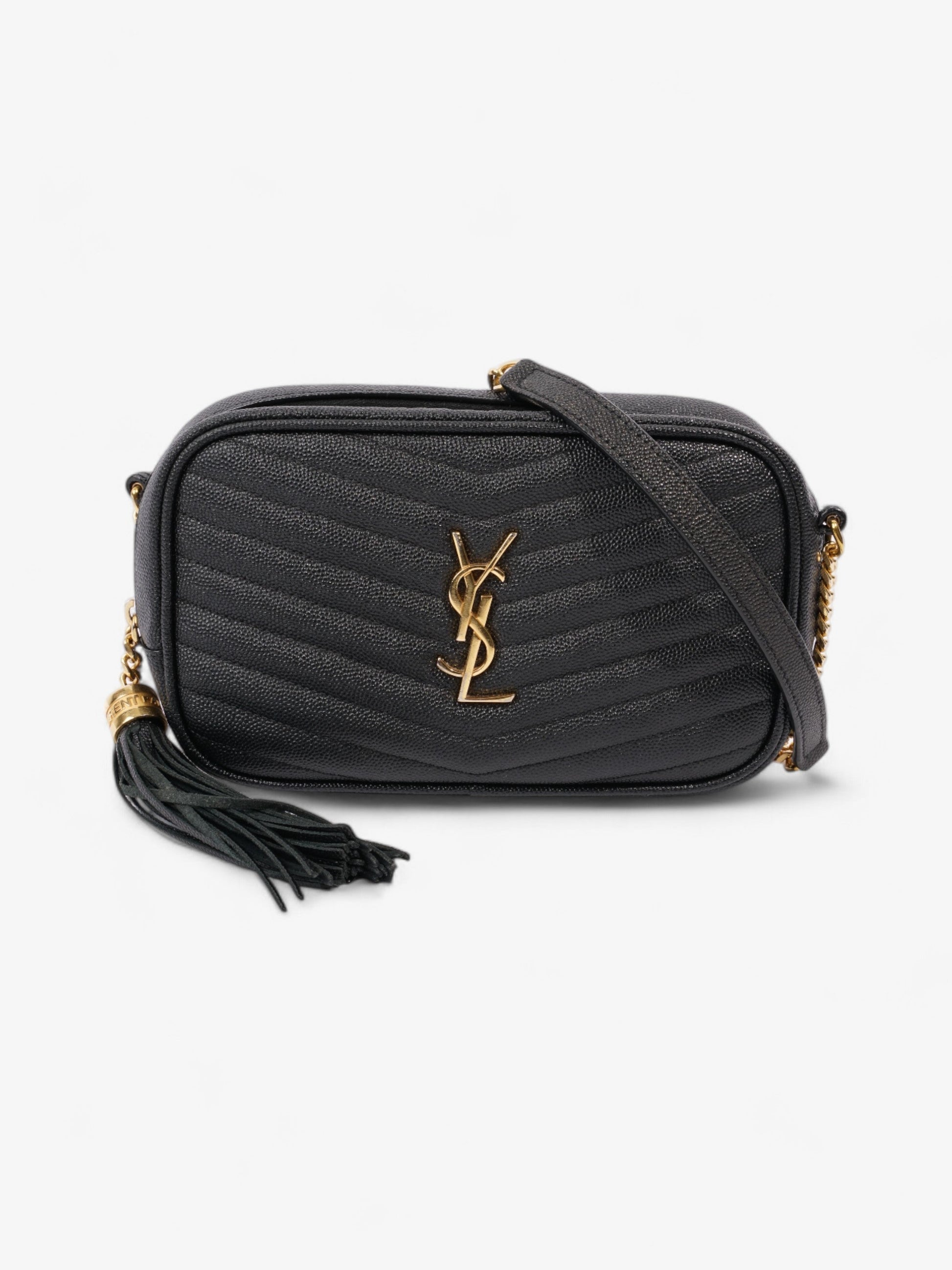 YSL Saint Laurent Lou Crossbody In Caviar Leather Quilted Black Crossbody Bag