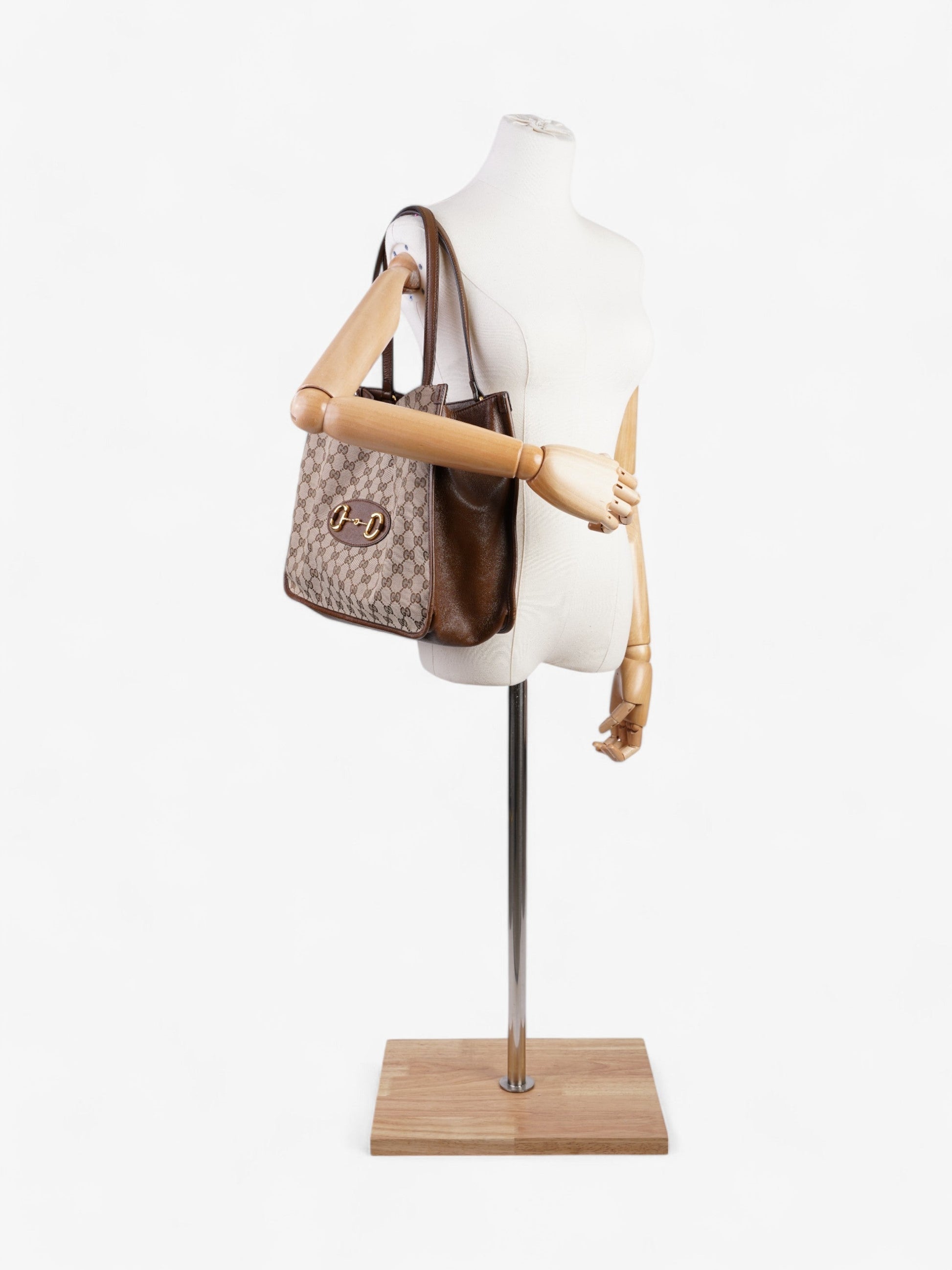 Gucci Horsebit Tote Bag Canvas Monogram