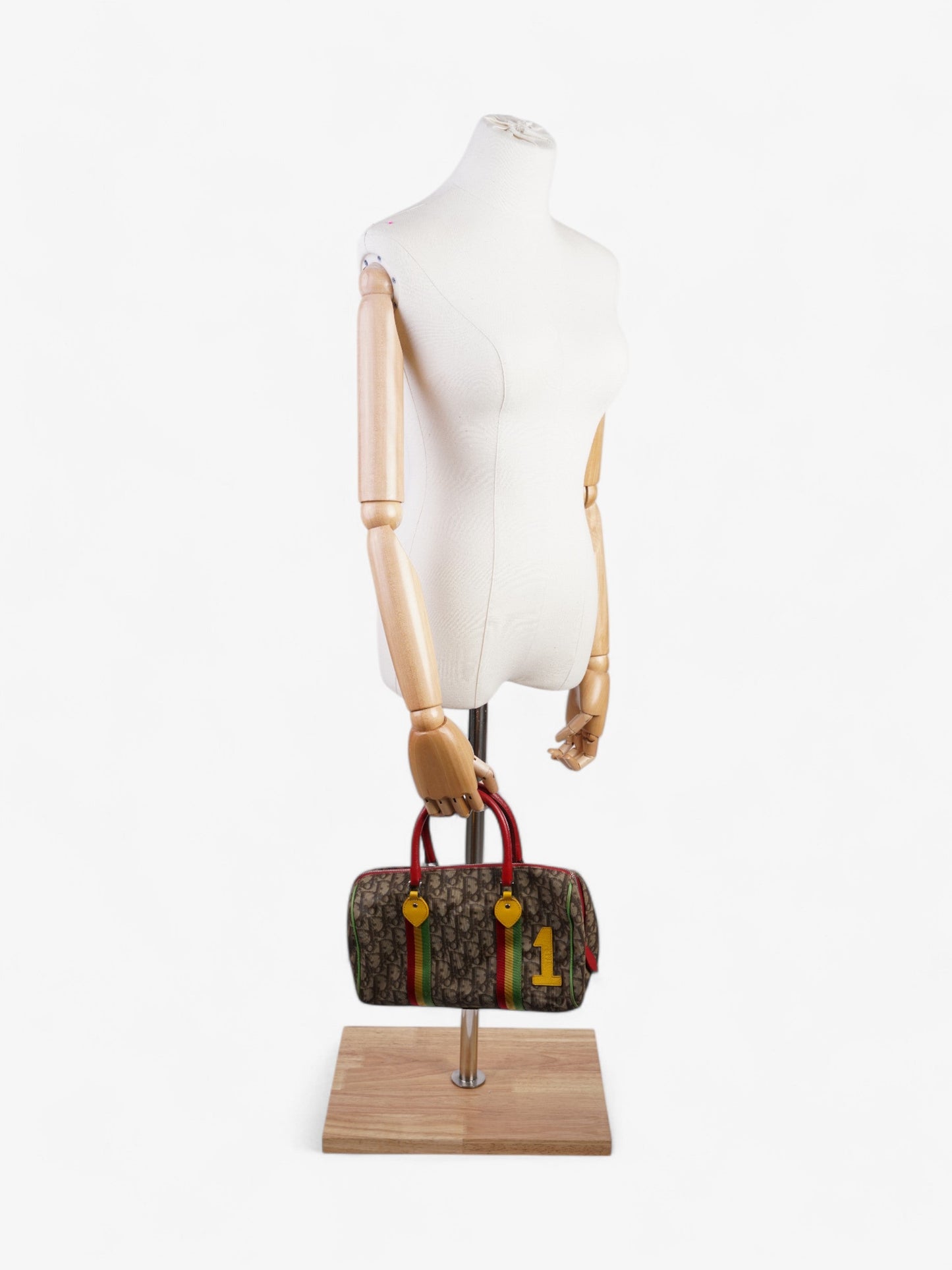 Dior Christian Boston issimo Bag Coated Canvas Monogram Red Shoulder Bag
