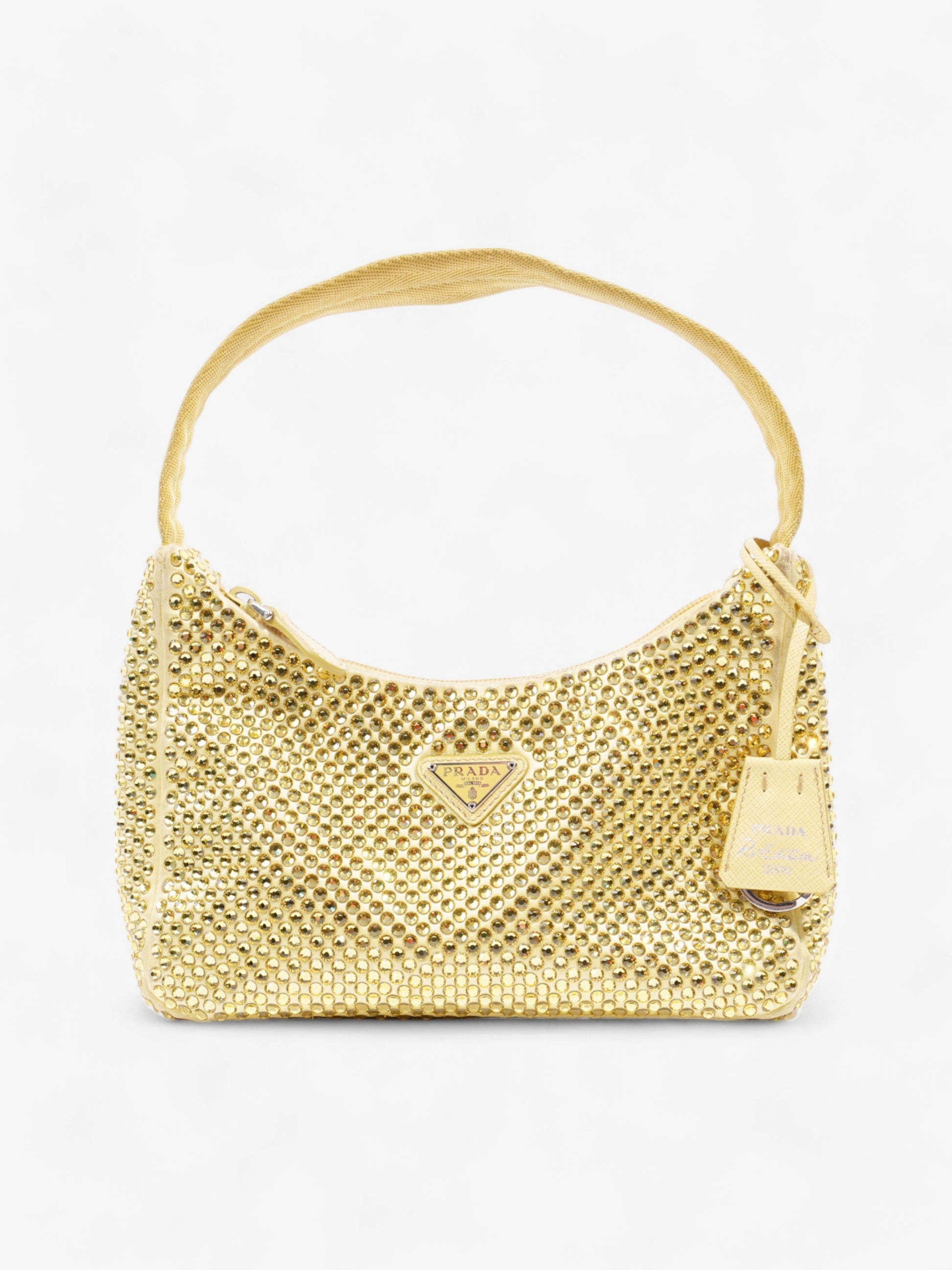 Prada Hobo Re Edition Silk Yellow Hobo Bag