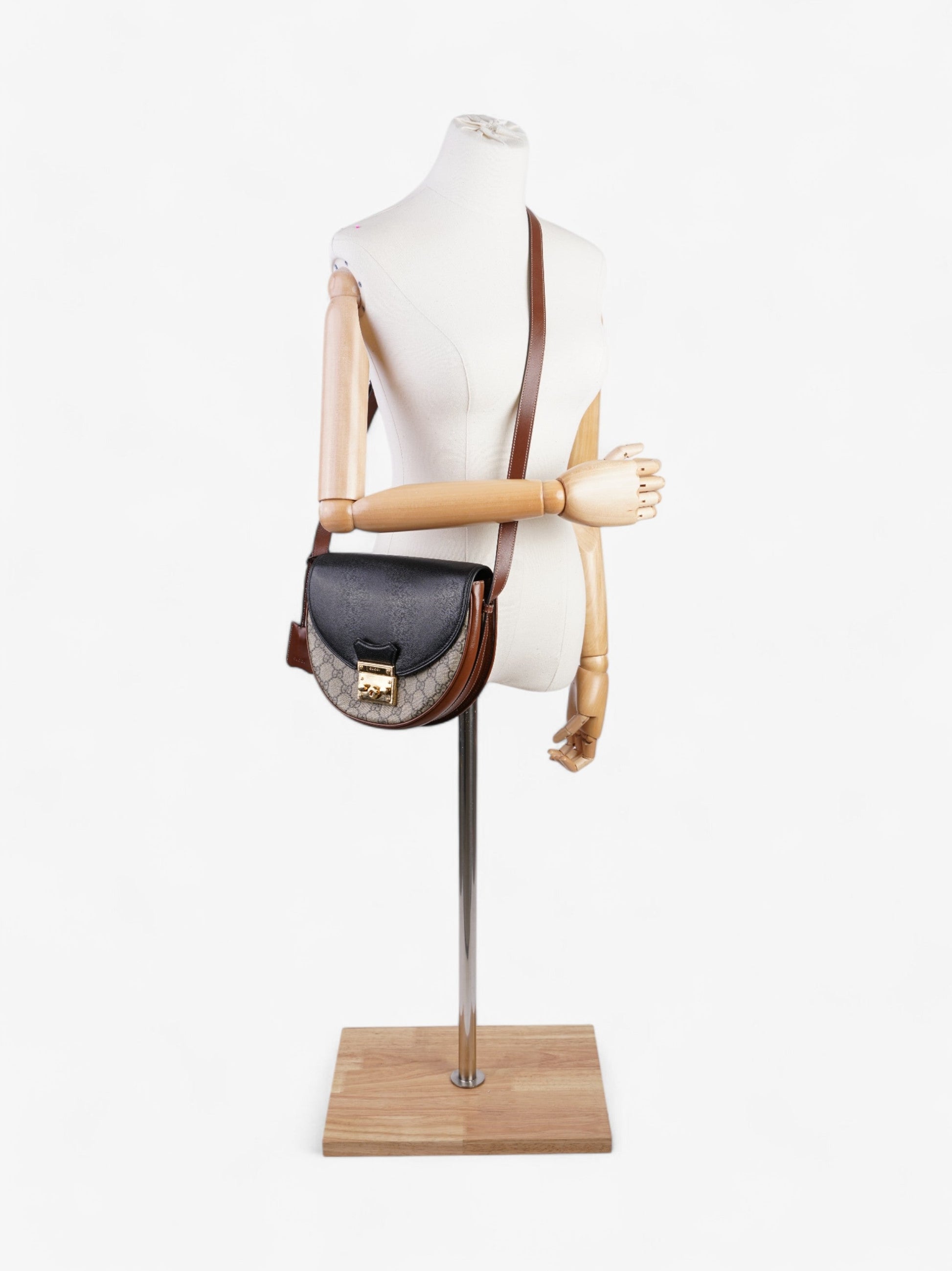 Gucci Padlock Shoulder Bag Supreme Coated Canvas Black