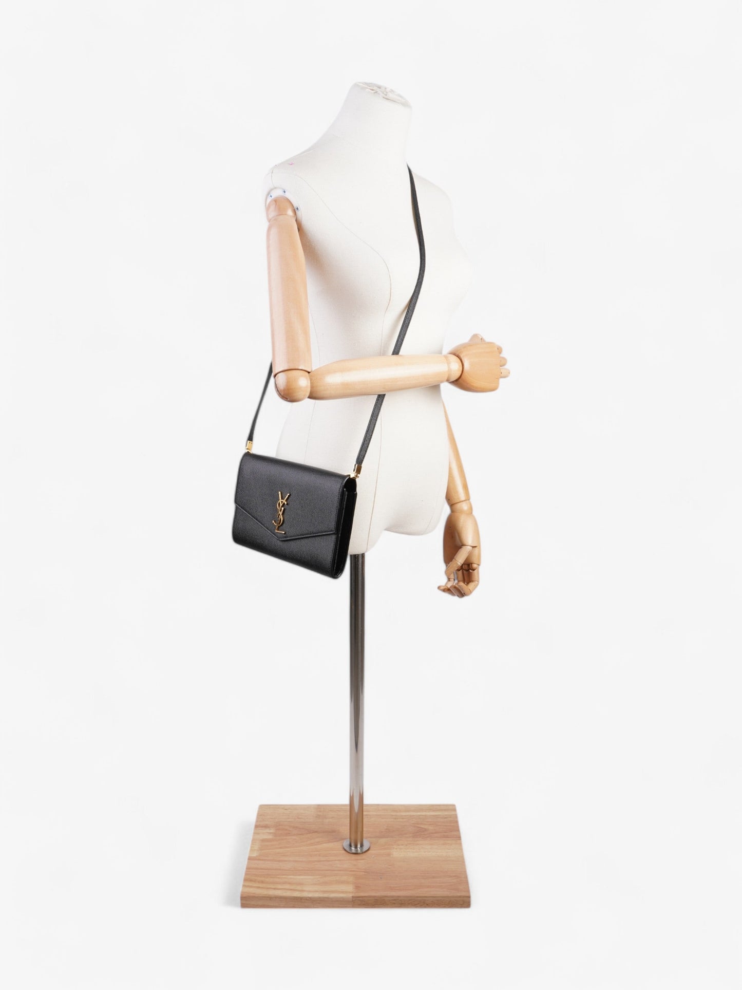 YSL Saint Laurent Uptown Crossbody Leather Black Mini Crossbody Bag