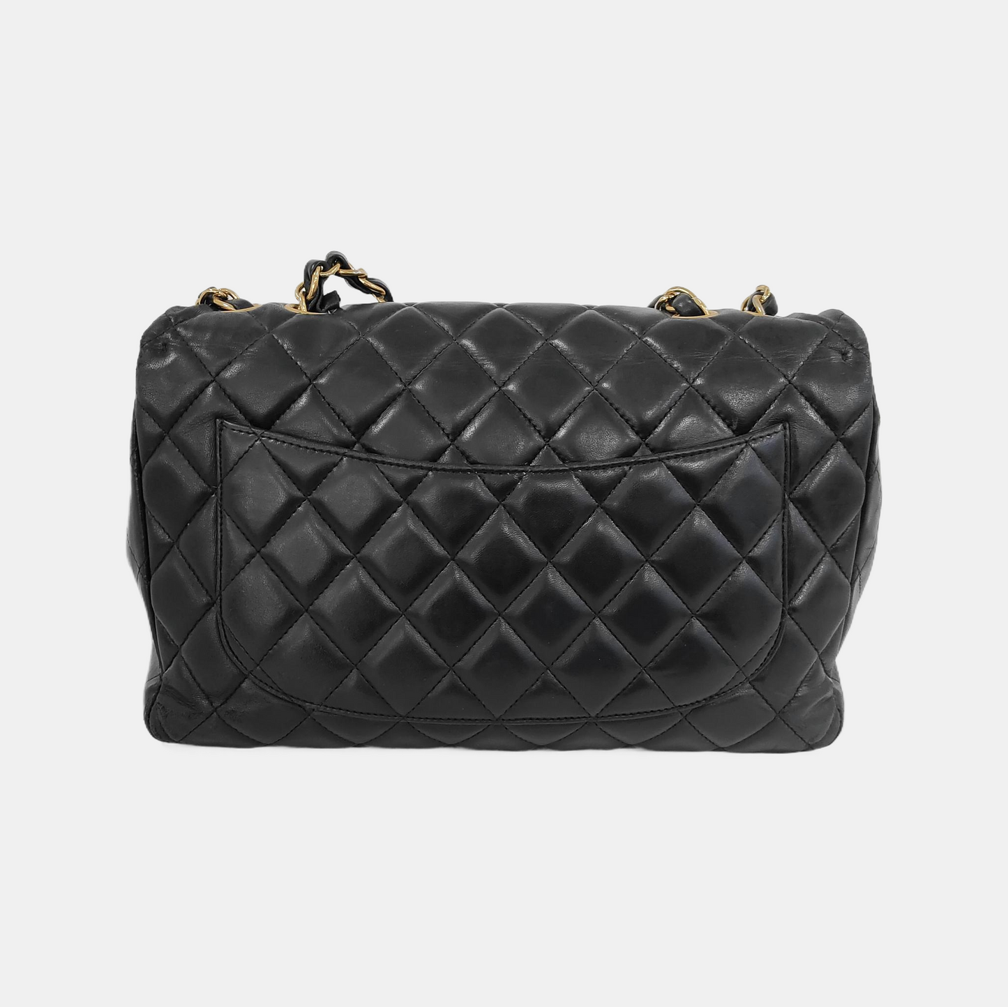 Chanel Classic Flap Jumbo Lambskin Single Flap Black Gold Leather Handbag 3