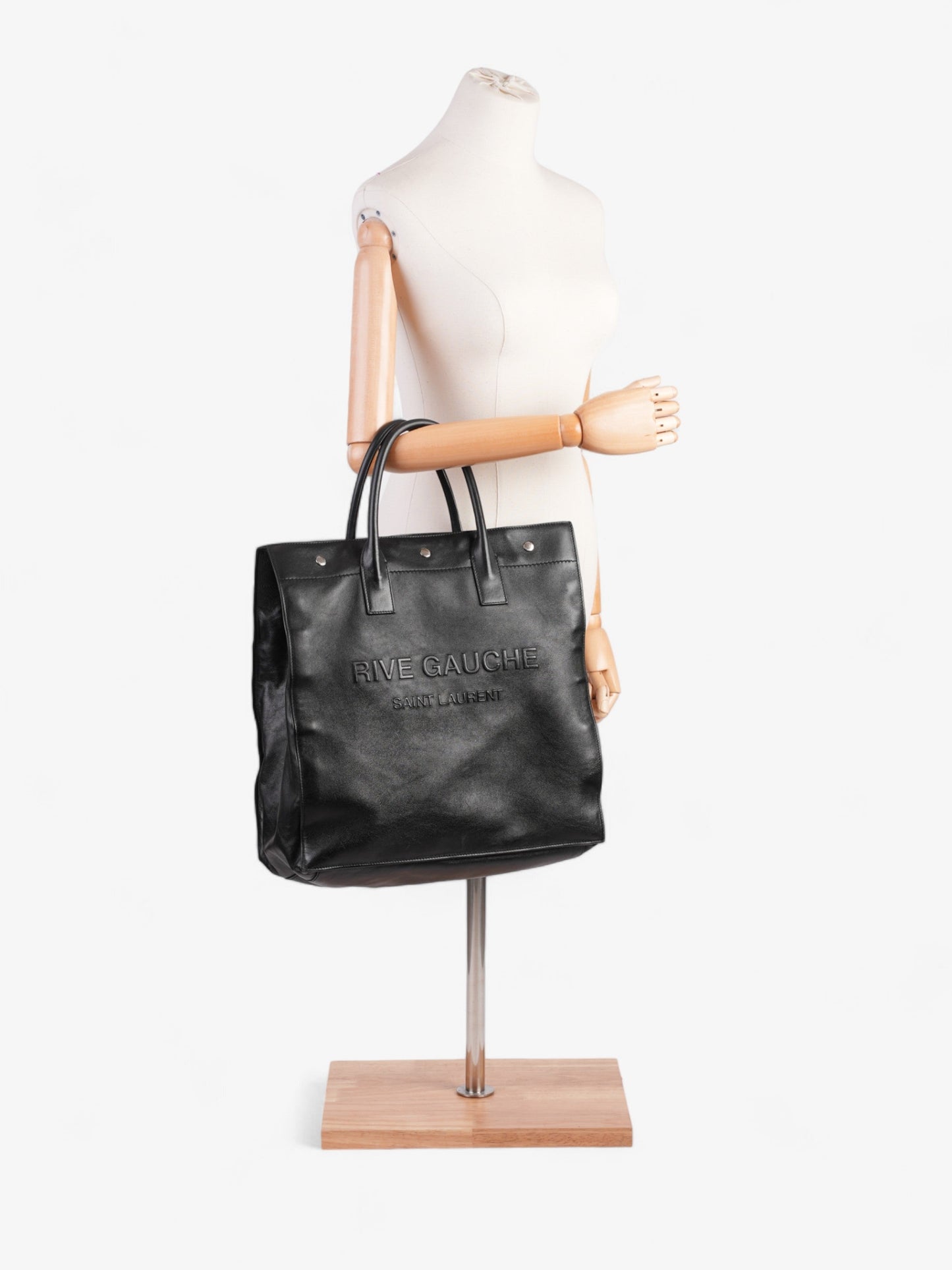 YSL Saint Laurent Rive Gauche Tote Bag Leather Black Small