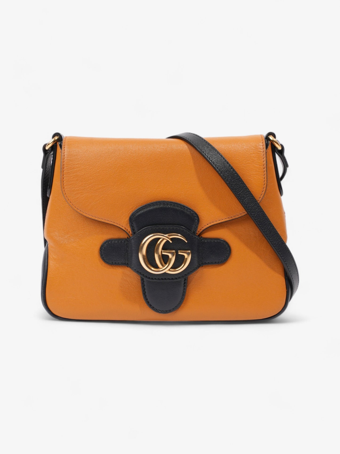 Gucci Messenger Bag With Double Navy Burnt Orange Leather Blue Crossbody Bag