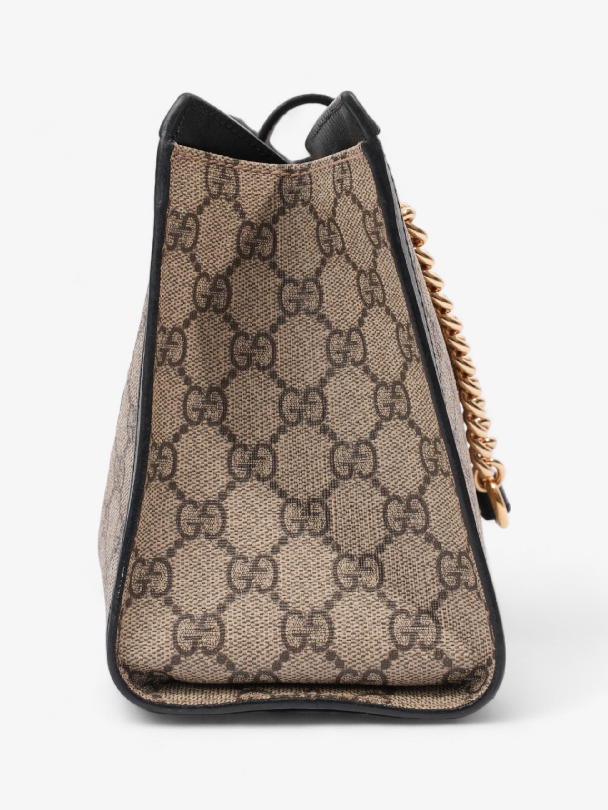 Gucci Padlock And Ebony Supreme Coated Small Shoulder Canvas Black Shoulder Bag