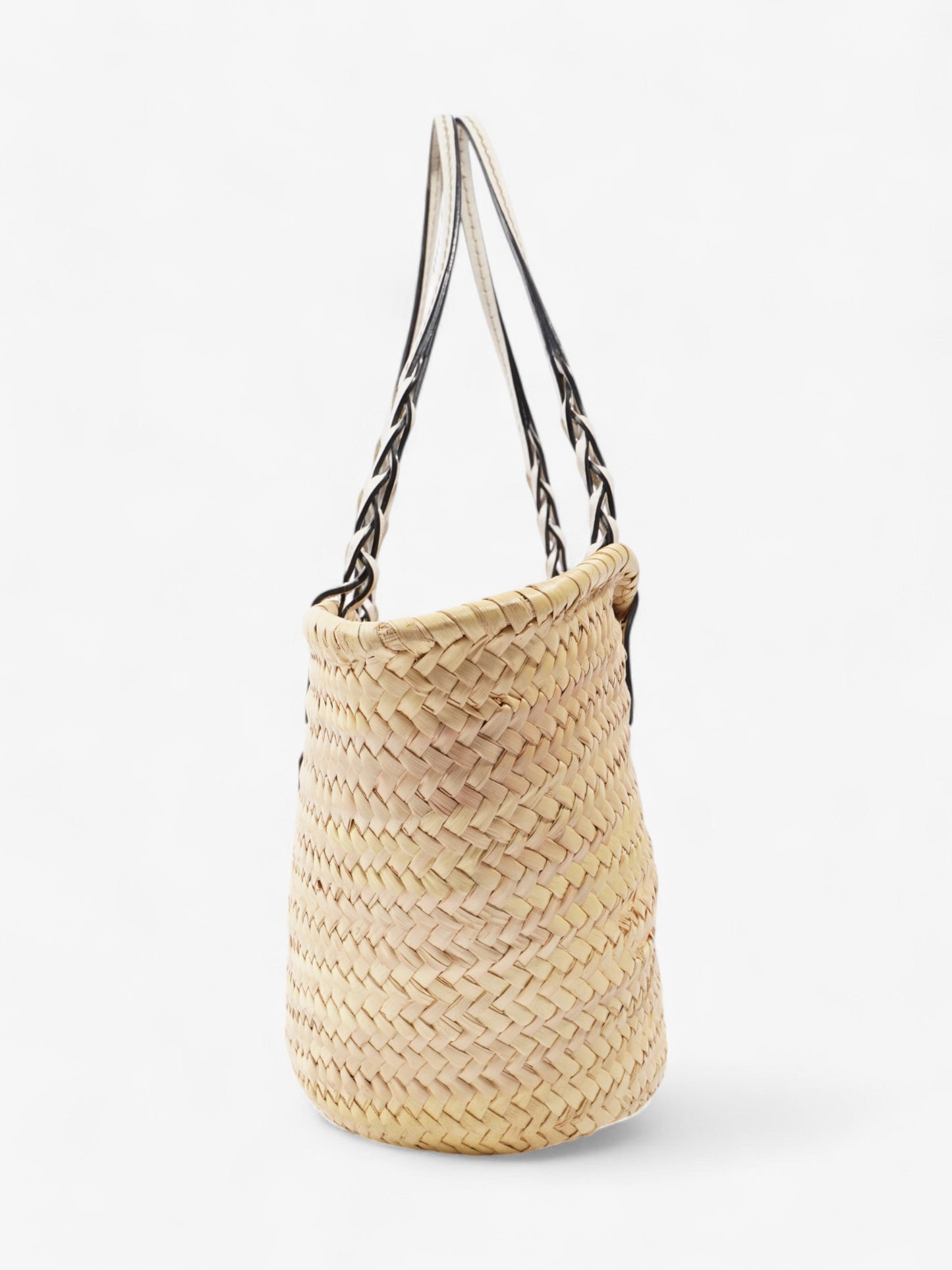 Prada Prada Basket Bag Beige White Wicker Tote Bag