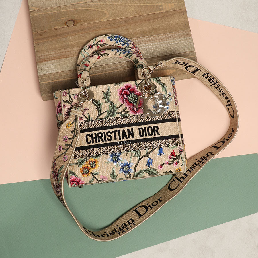 Dior Floral Lady Lite Crossbody Bag Medium