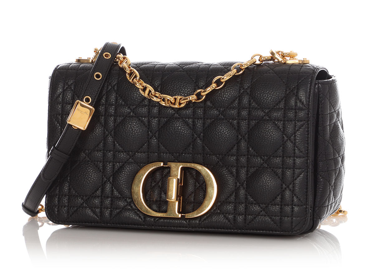 Dior Caro Bag Lambskin Black Medium Crossbody Bag