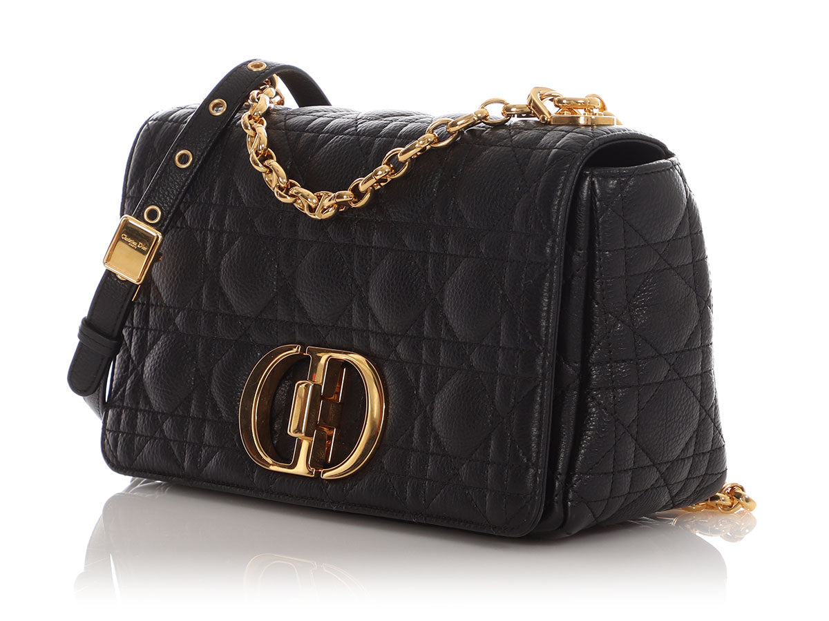 Dior Caro Bag Lambskin Black Medium Crossbody Bag