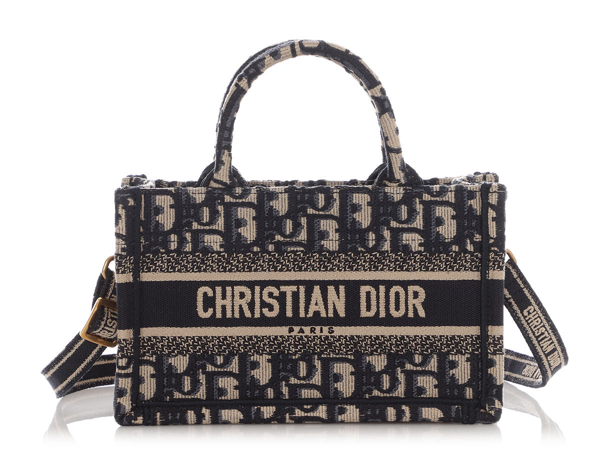 Dior Oblique Book Tote Blue Mini Tote Bag