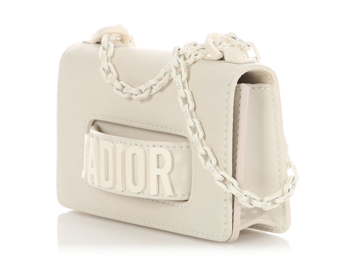 Dior A Bag White Mini Flap Crossbody Bag