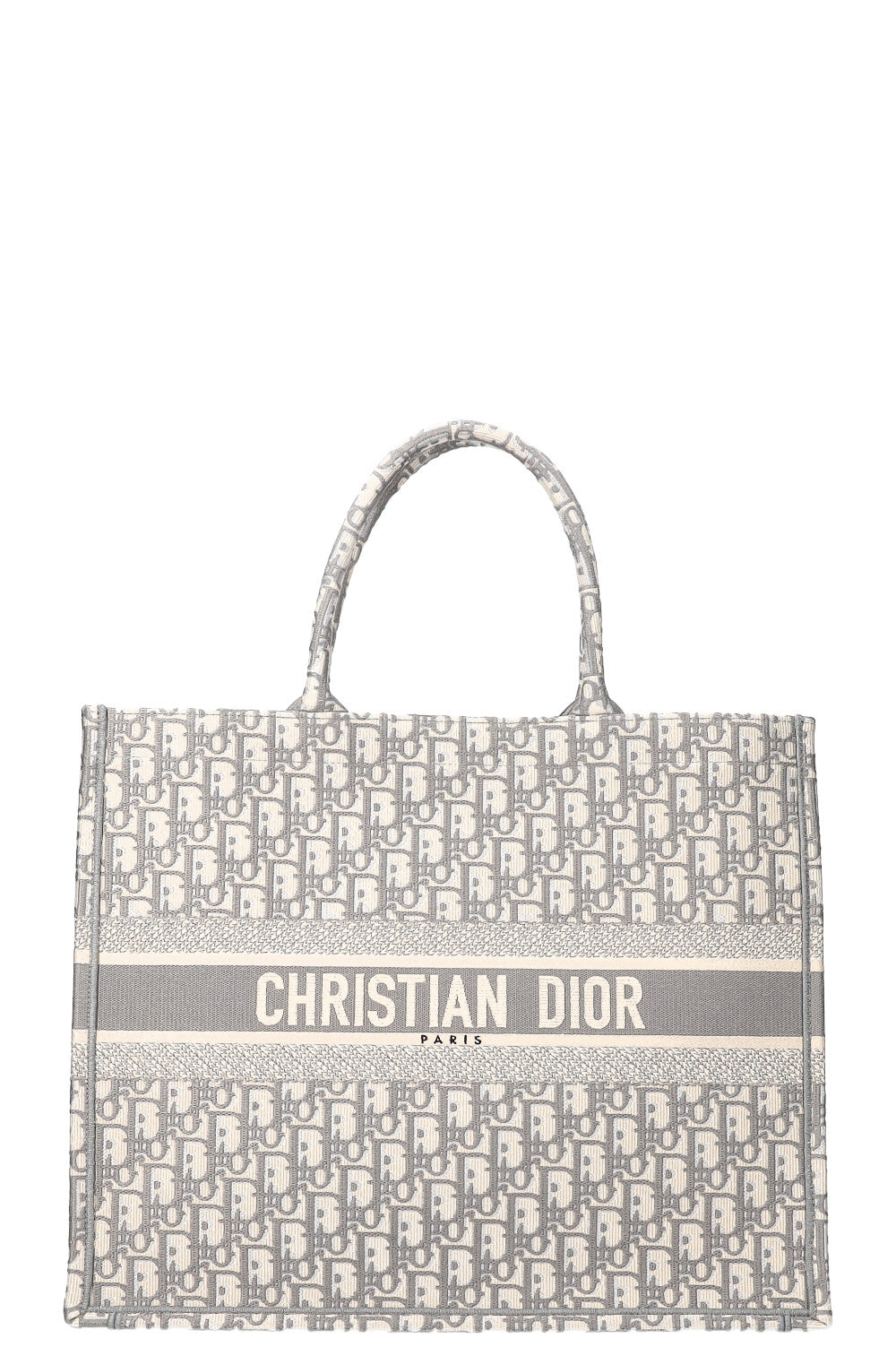 Dior Tote Bag Book Tote Oblique Grey Gray Large