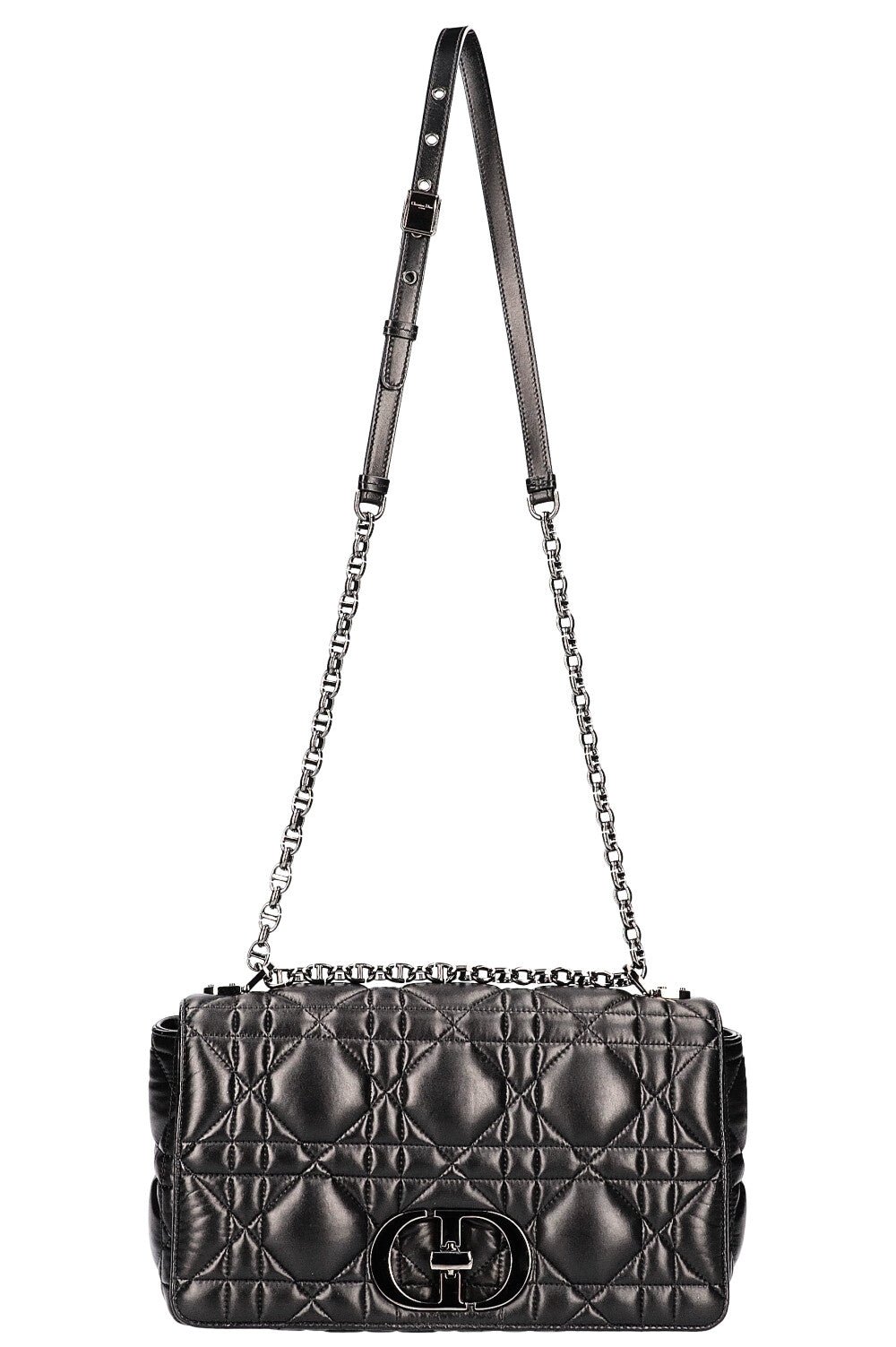 Dior Caro Bag Quilted Black Large Handbag