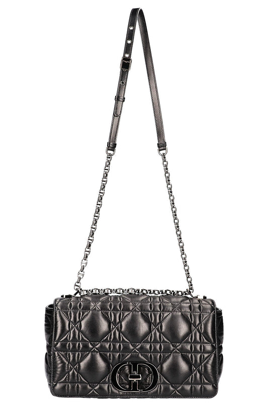 Dior Caro Bag Quilted Black Large Handbag