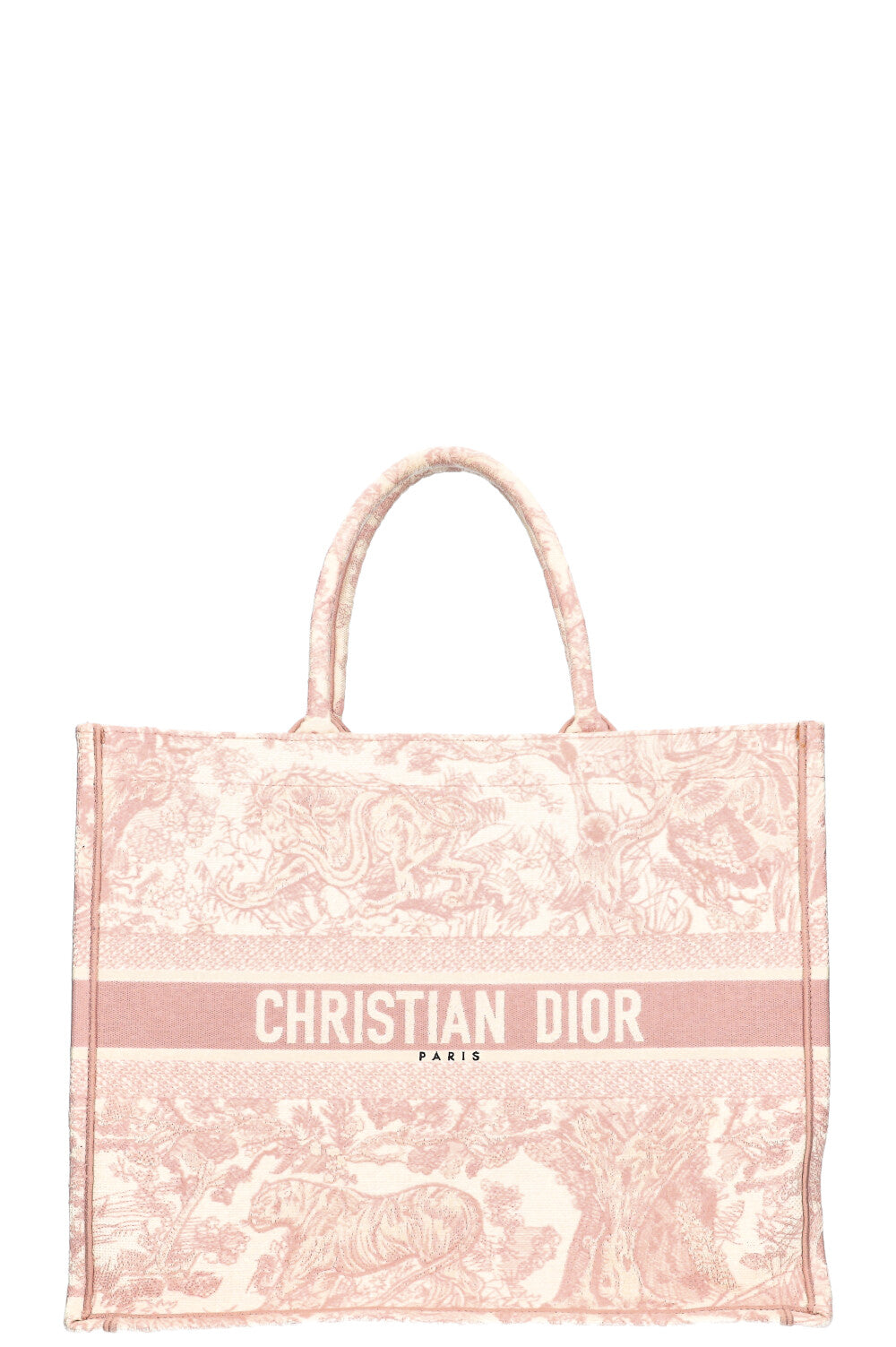 Dior Tote Bag Book Tote Toile de Jouy Pink Large