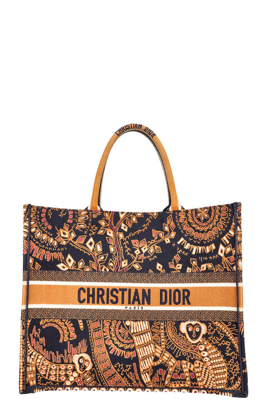 Dior Animal Book Tote Monkey Large Tote Bag