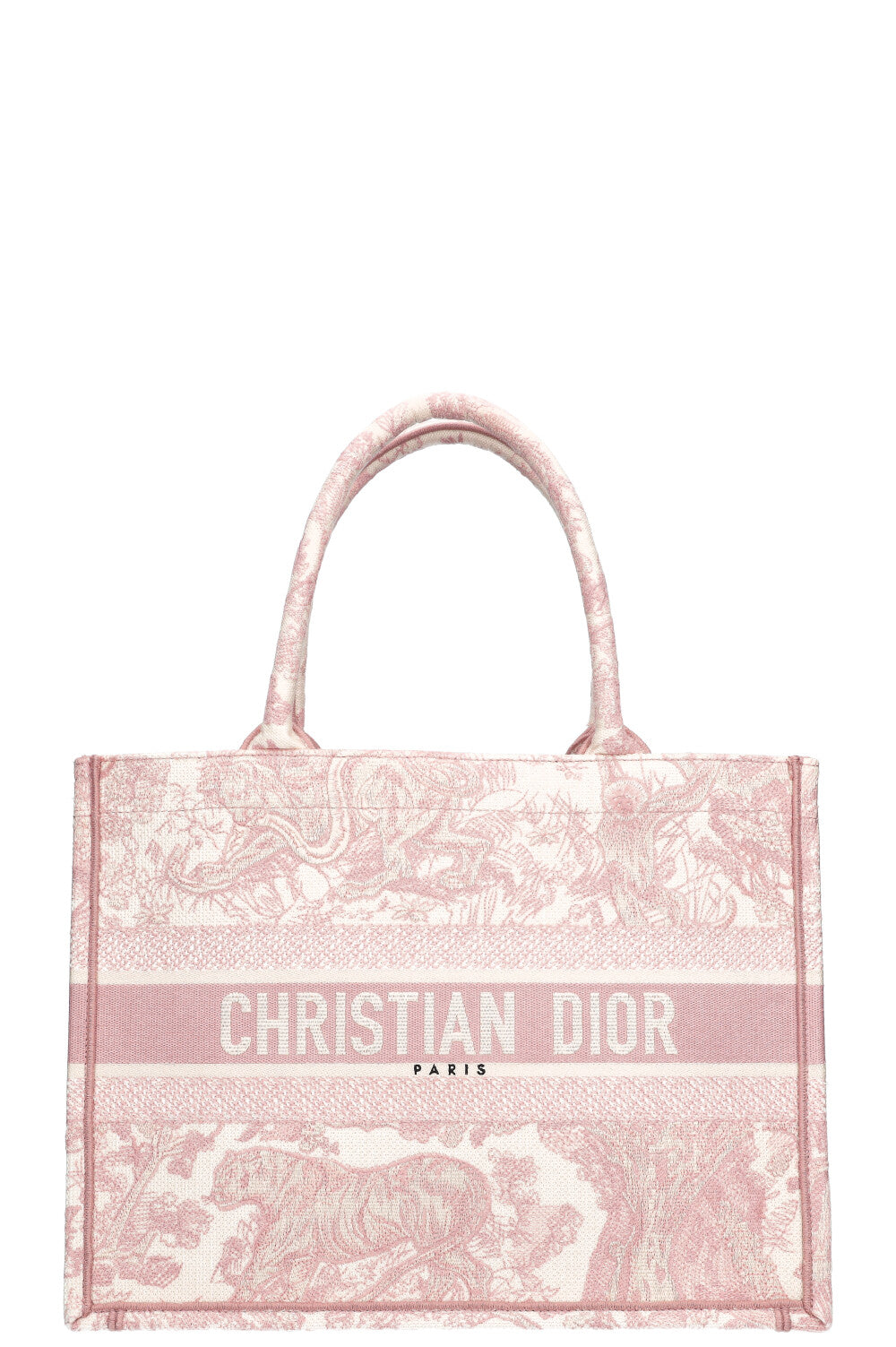 Dior Tote Bag Book Tote Toile de Jouy Pink Medium