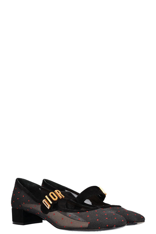 Dior D Heels Polka Dots Black Baby Shoes