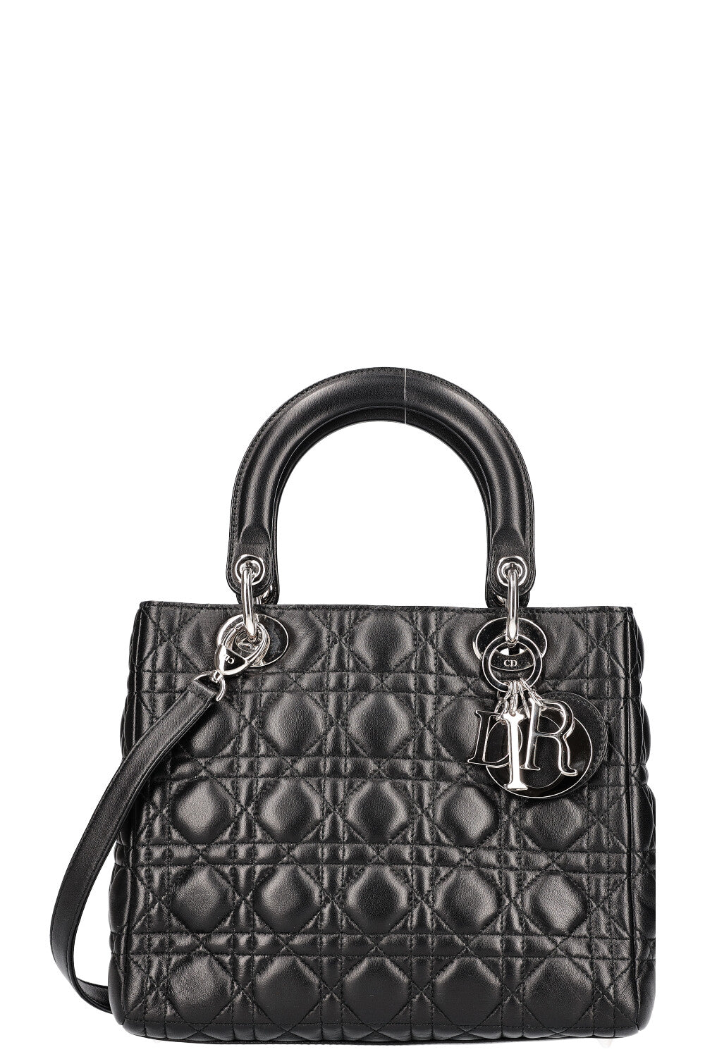 Dior Handbag Lady Bag Cannage Black Medium