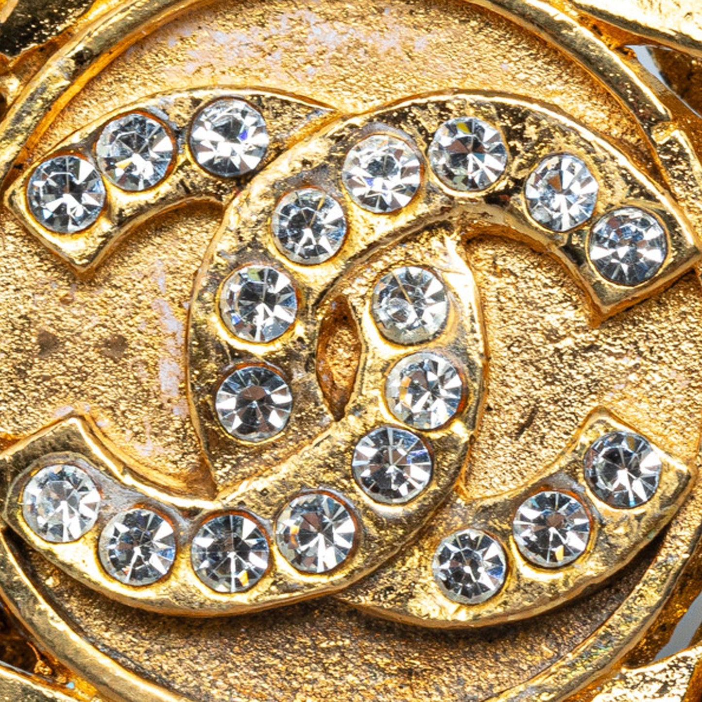 CHANEL CC Rhinestone Clip on Earrings Costume Earrings