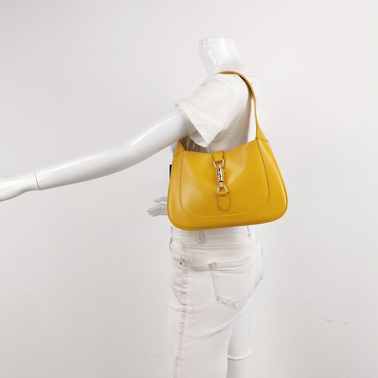 Gucci Jackie Yellow Strap Leather Small Shoulder Bag