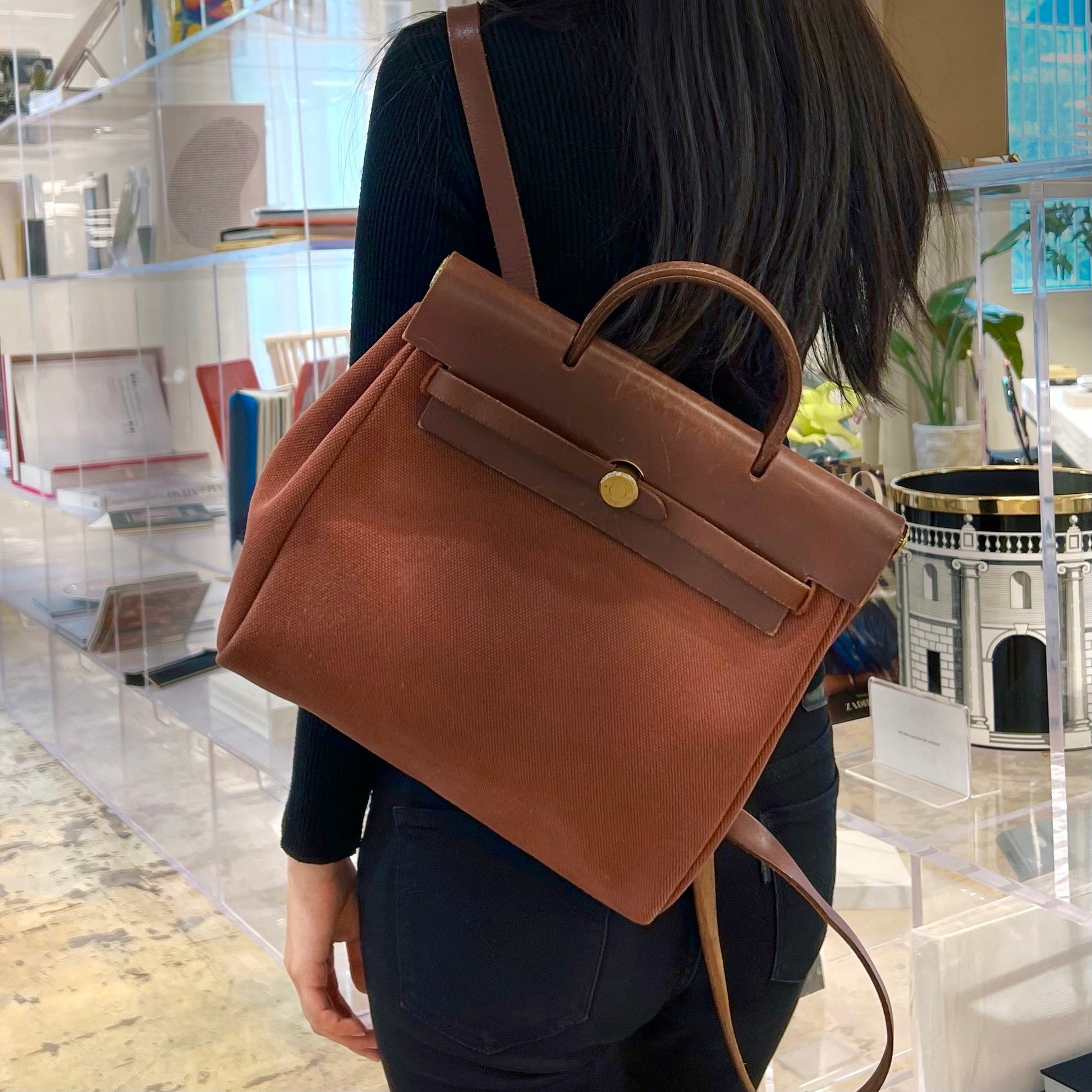 Hermes Luxury Herbag Ado Pm Way Backpack