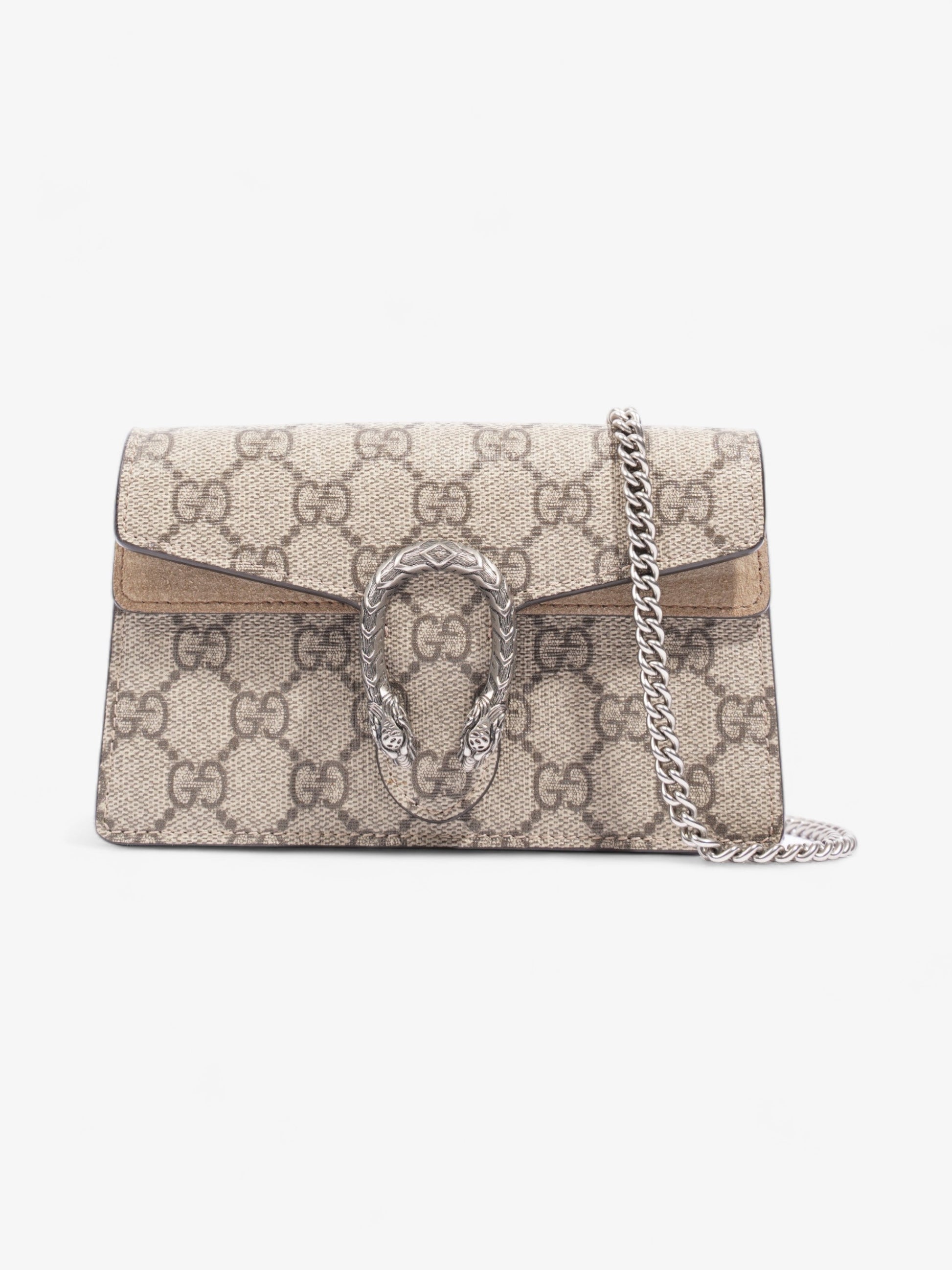 Gucci Super Dionysus And Ebony Supreme Coated Crossbody Canvas Beige Crossbody Bag