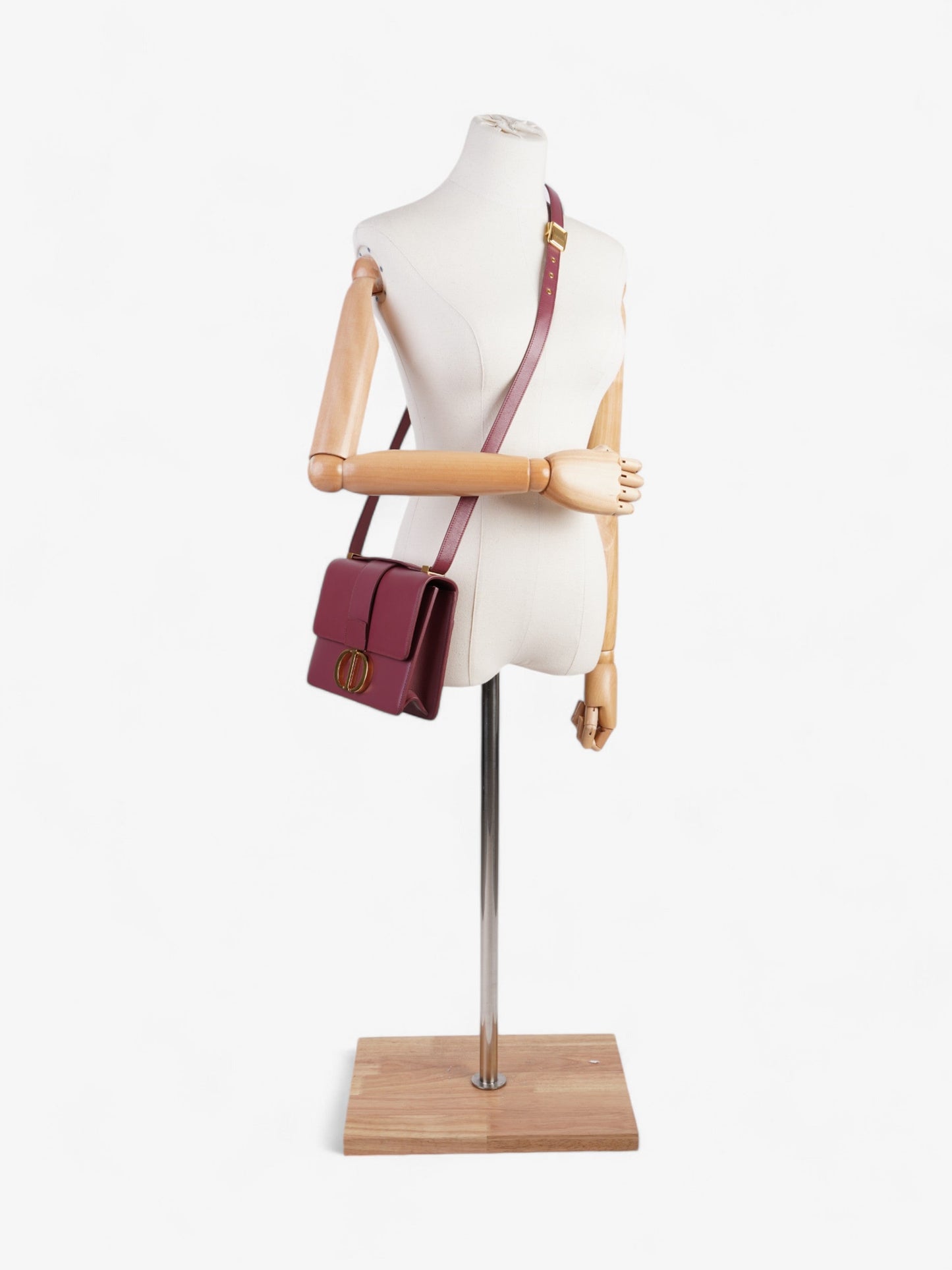 Dior Christian Montaigne Dark Calfskin Crossbody Bag Leather Pink