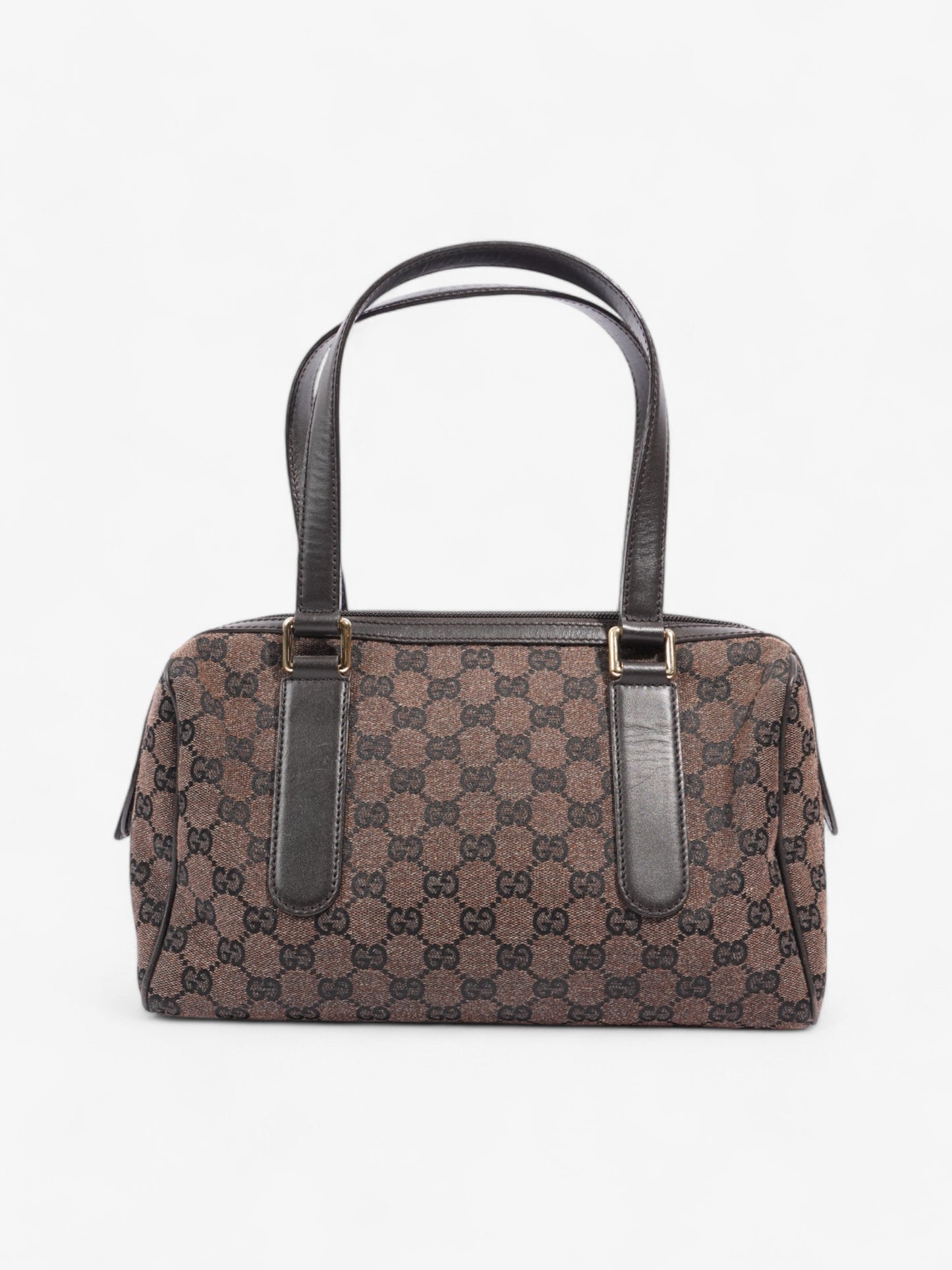 Gucci Small Duffle Bag Dark Brown Brown Canvas Denim Travel Bag