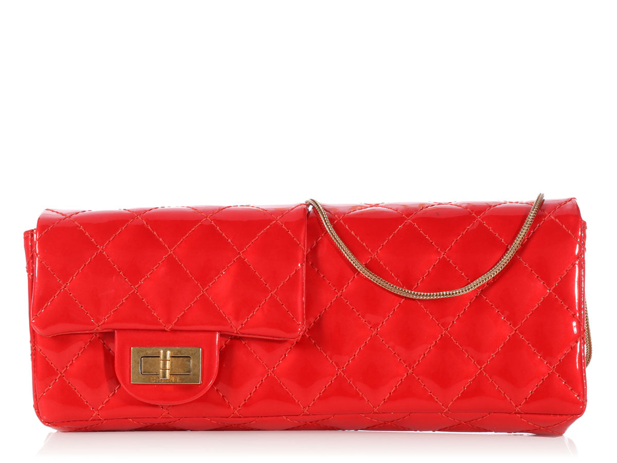 Chanel Patent Reversible Reissue Clutch Red Clutch Bag